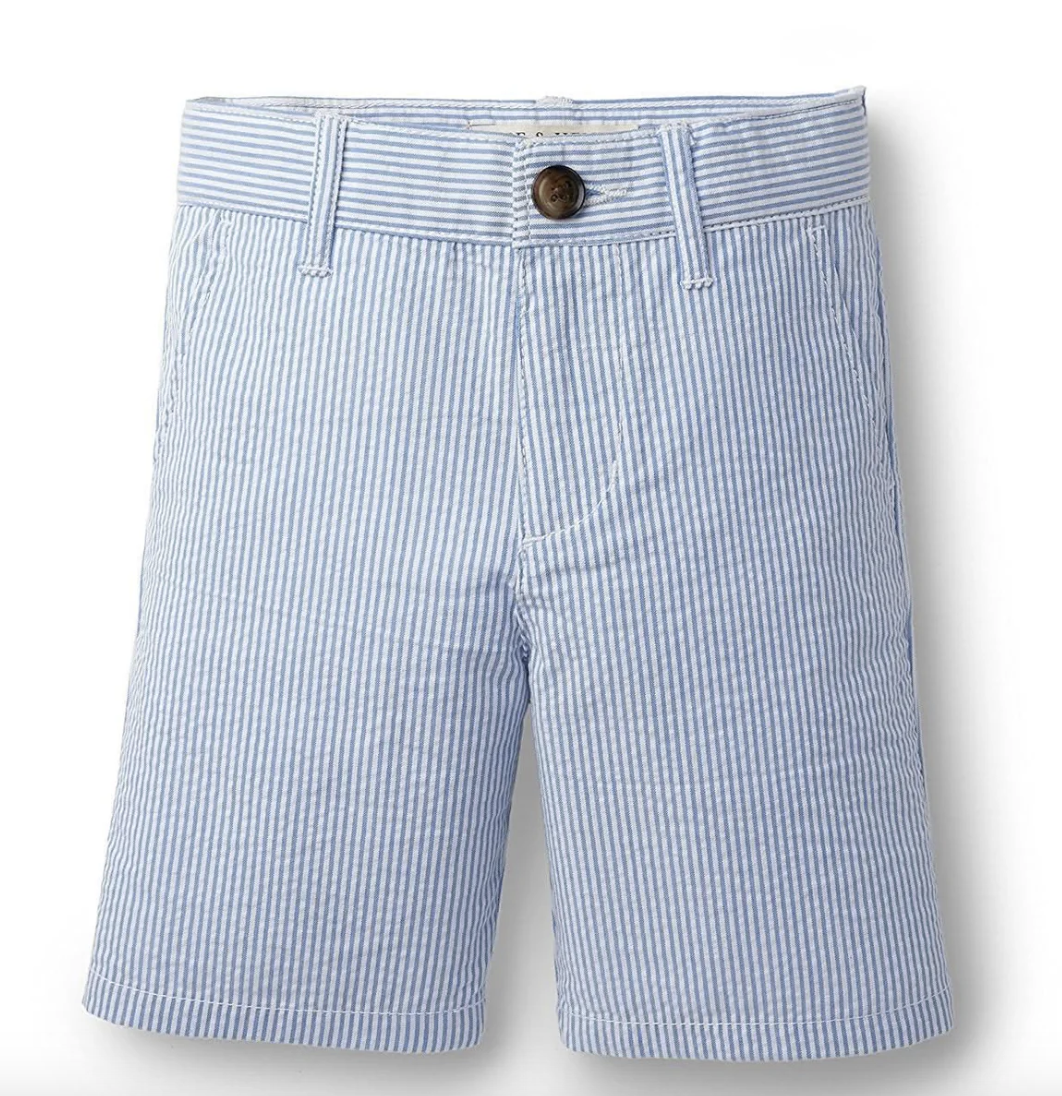 Blue Stripe Seersucker Short
