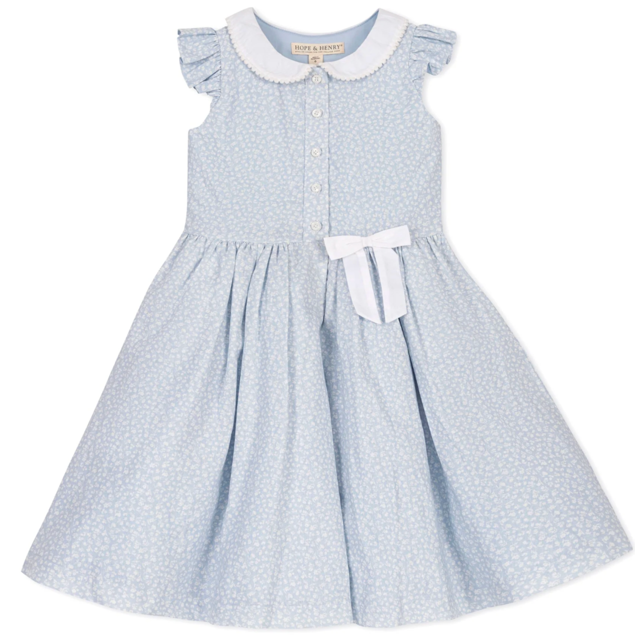 Collared Blue Linen Dress