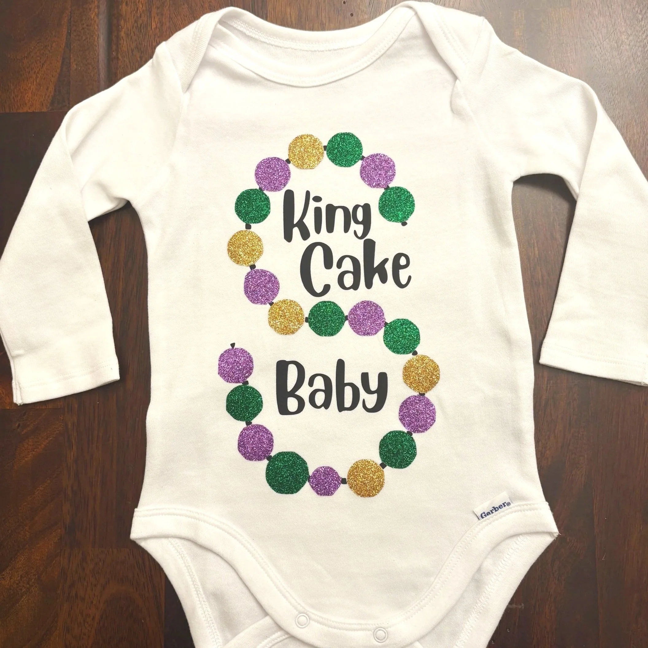 Custom King Cake Baby Onesie