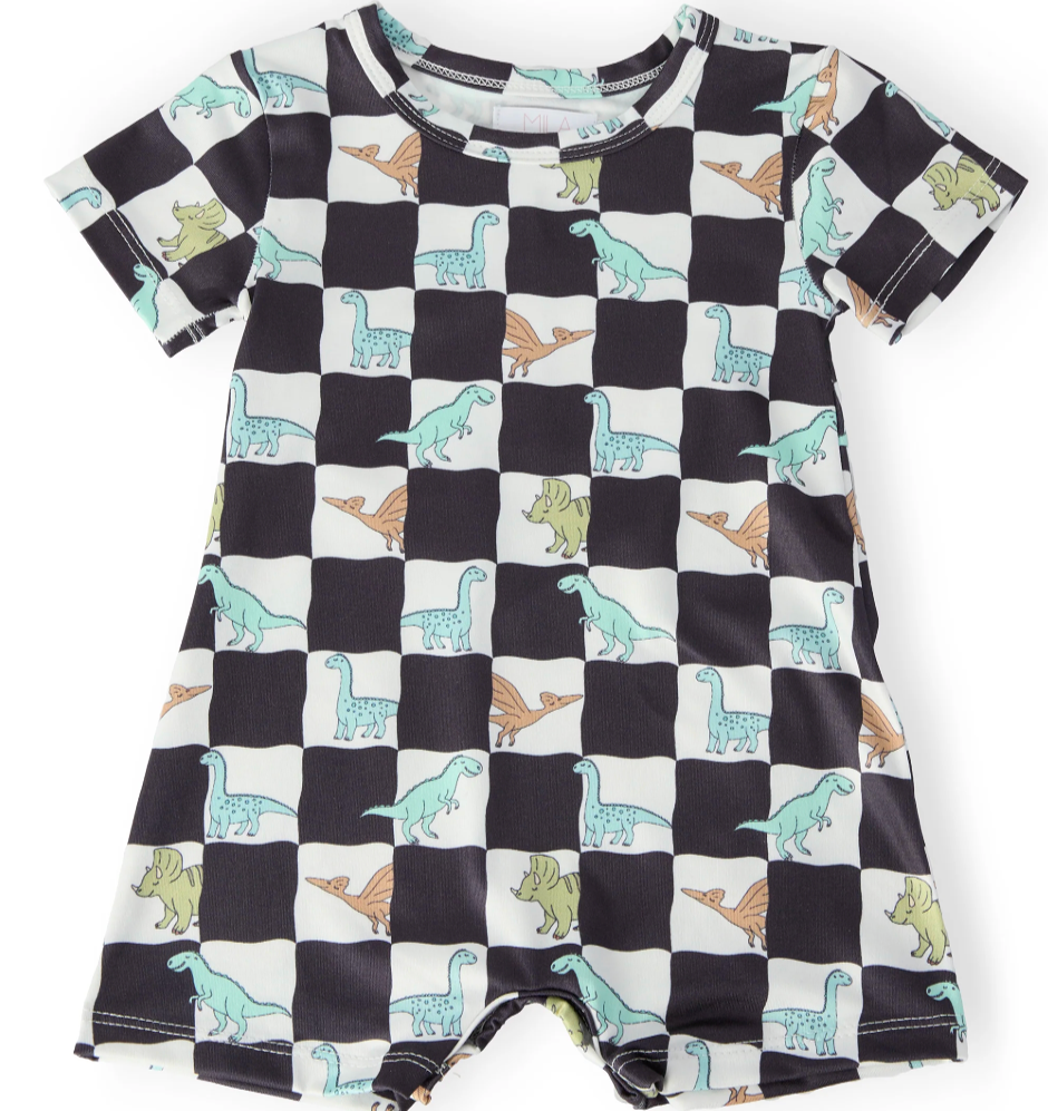 Dino Checkered Romper