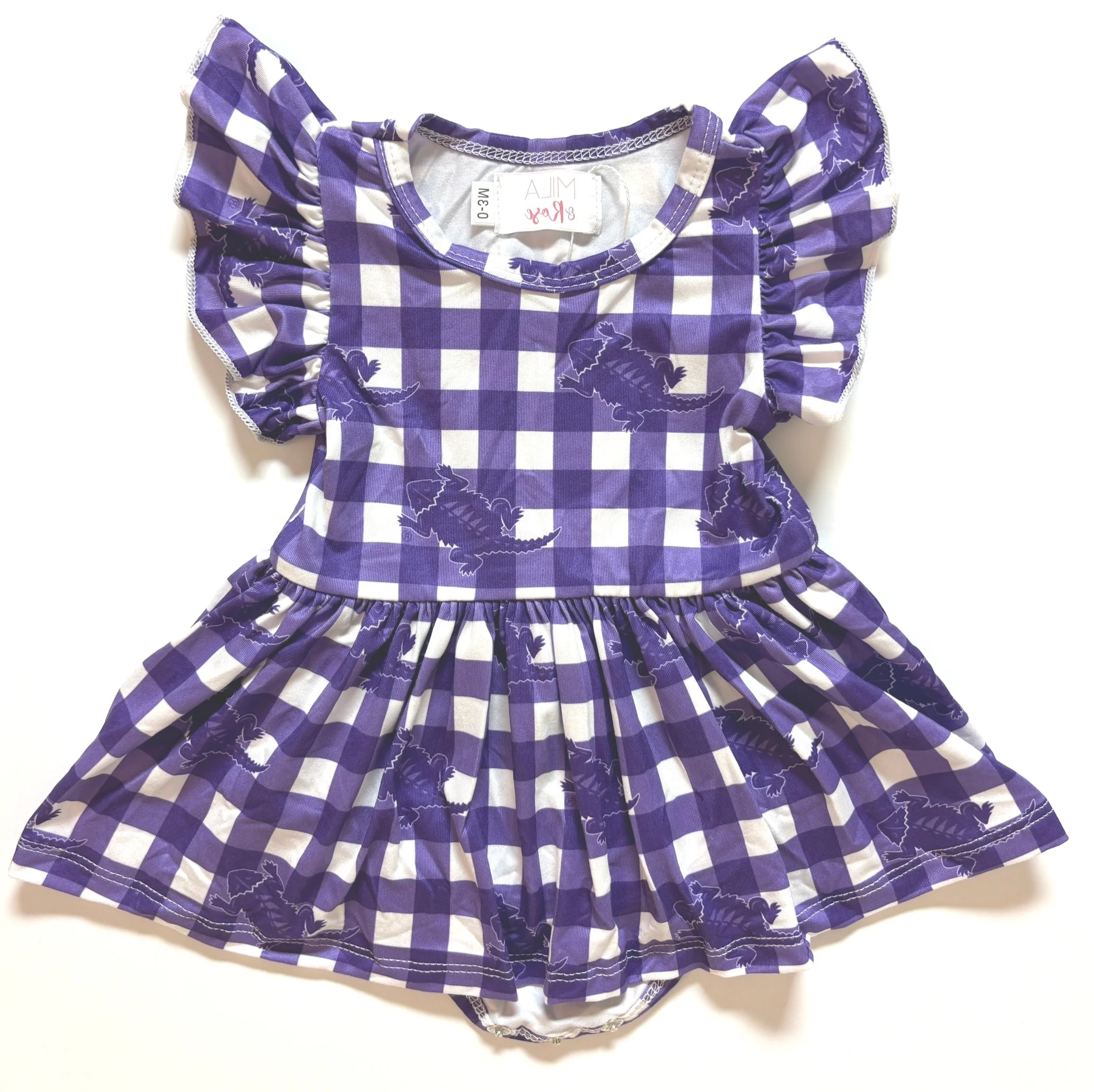 TCU Plaid Frog Bodysuit
