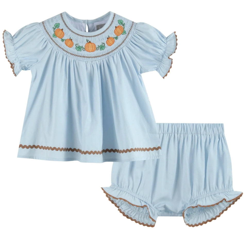 Smocked Pumpkin Dress Set