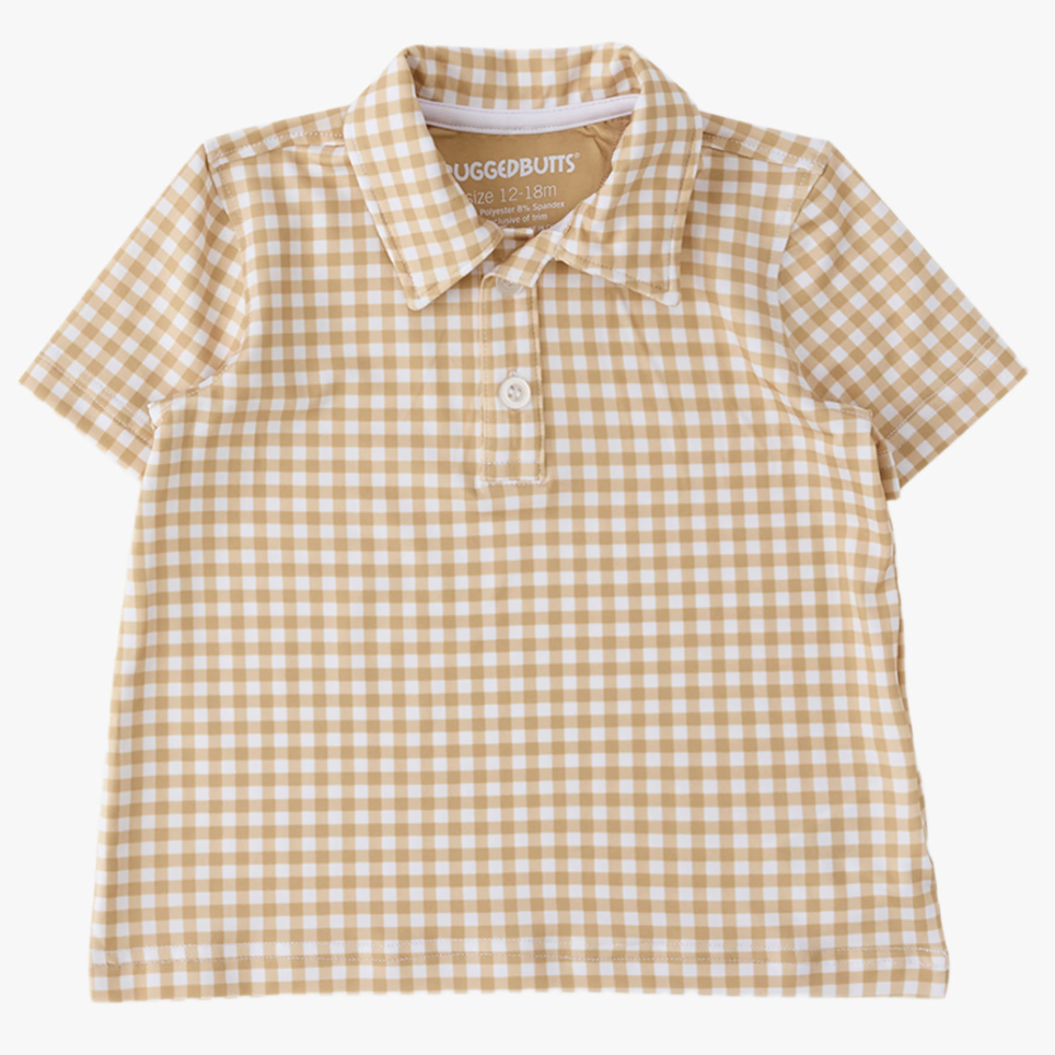 Khaki Gingham Polo