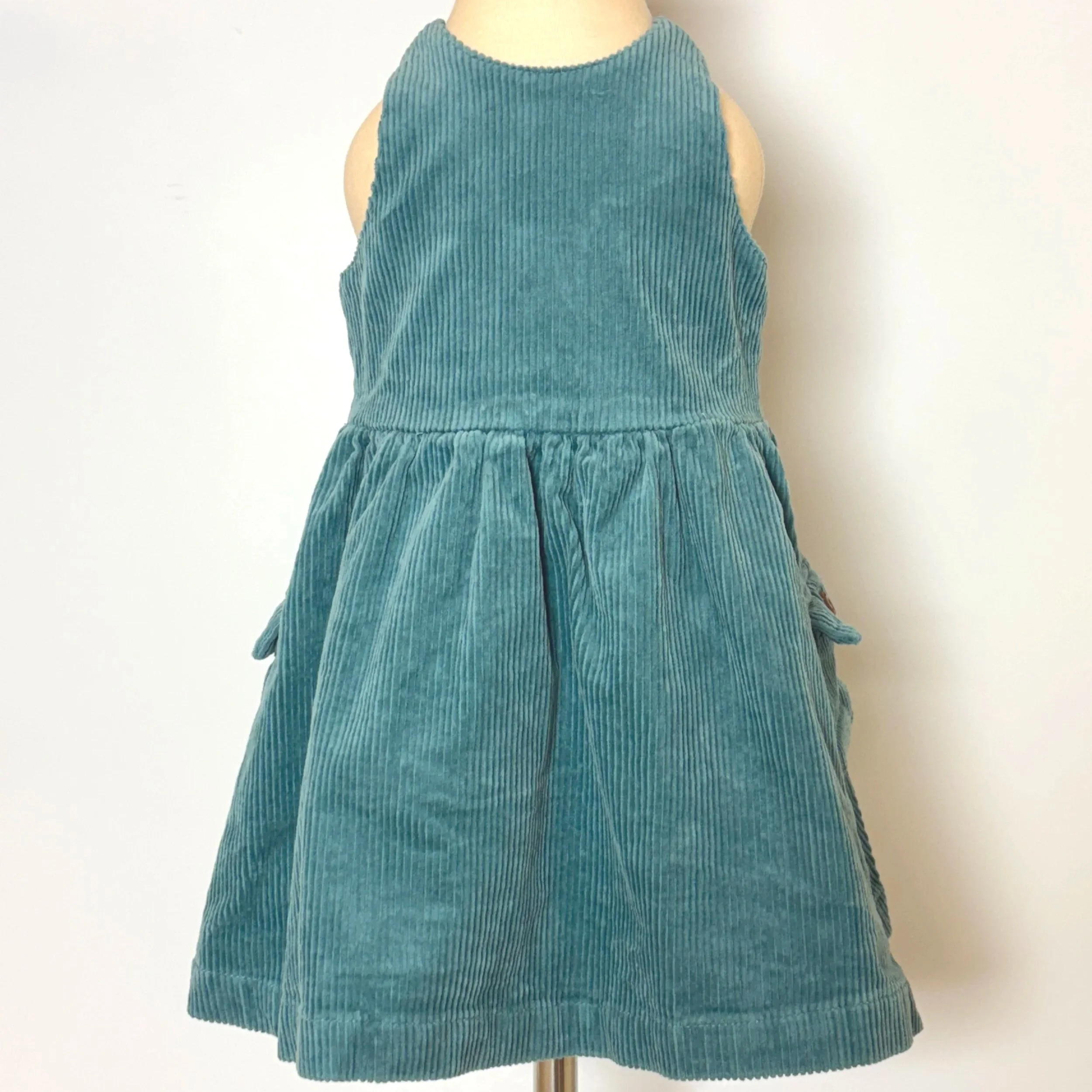 Teal Corduroy Story Dress