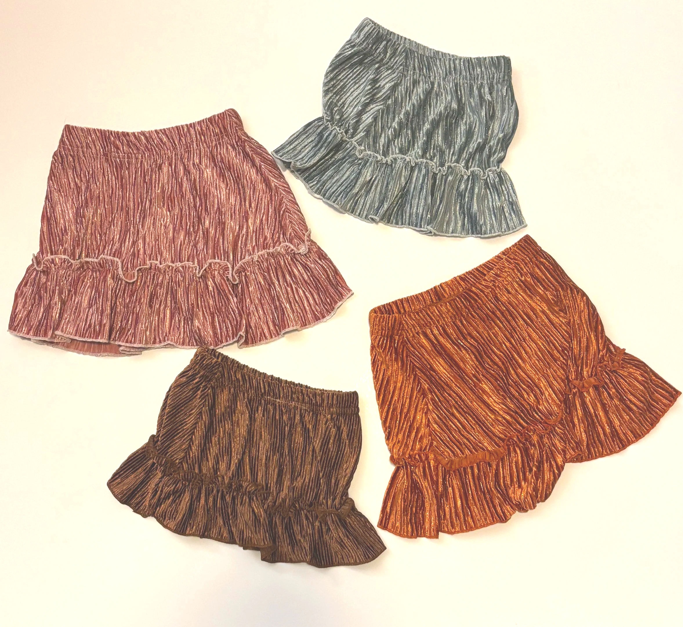 Pleated Velvet Skirt