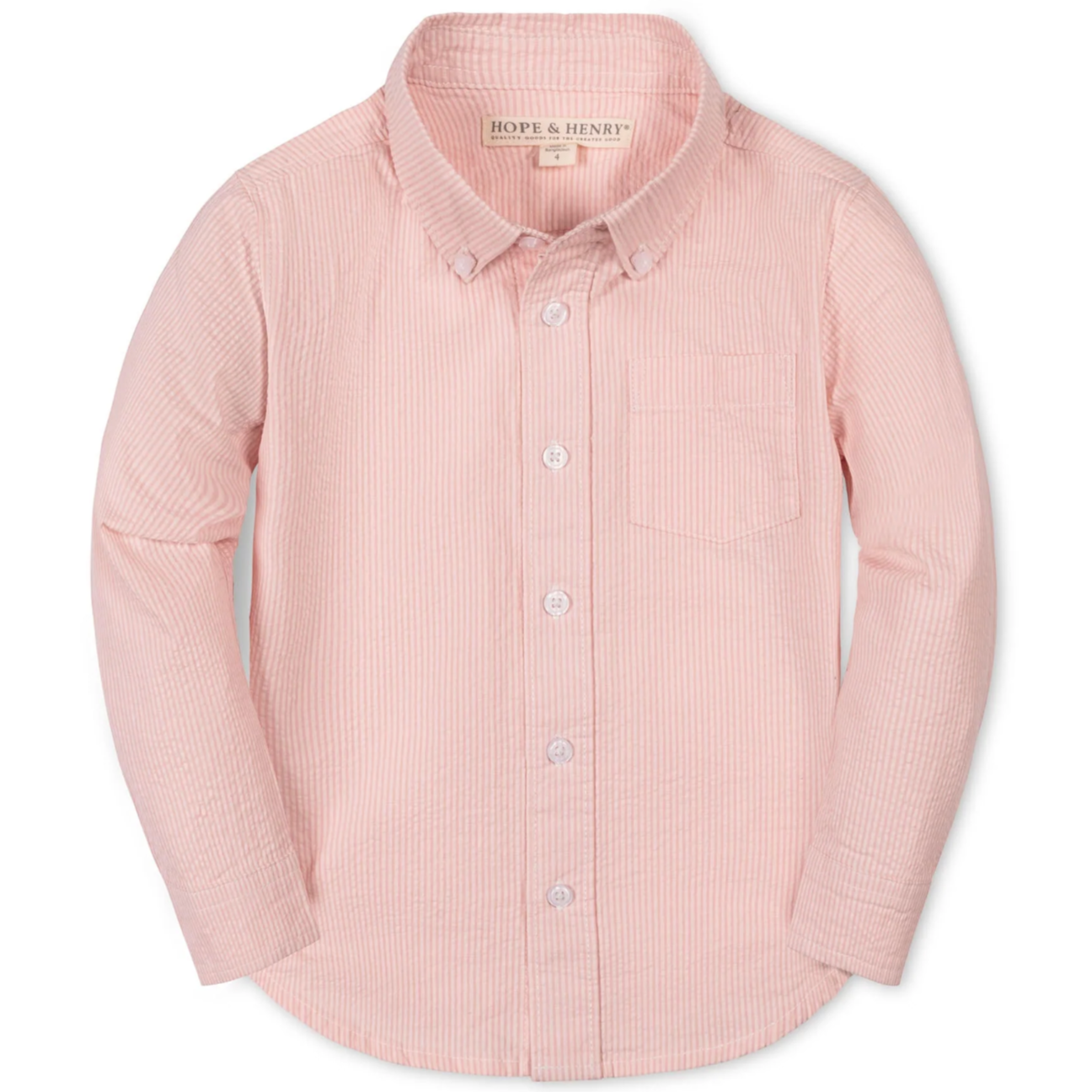 Peach Seersucker Shirt
