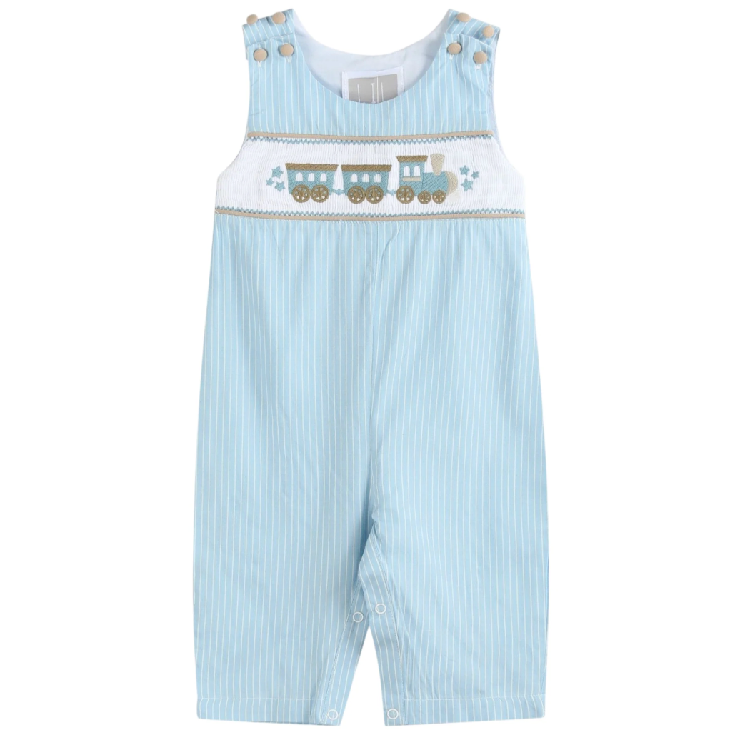 Train Smocked Overalls