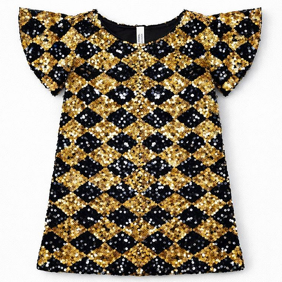 Black & Gold Sequin Dress