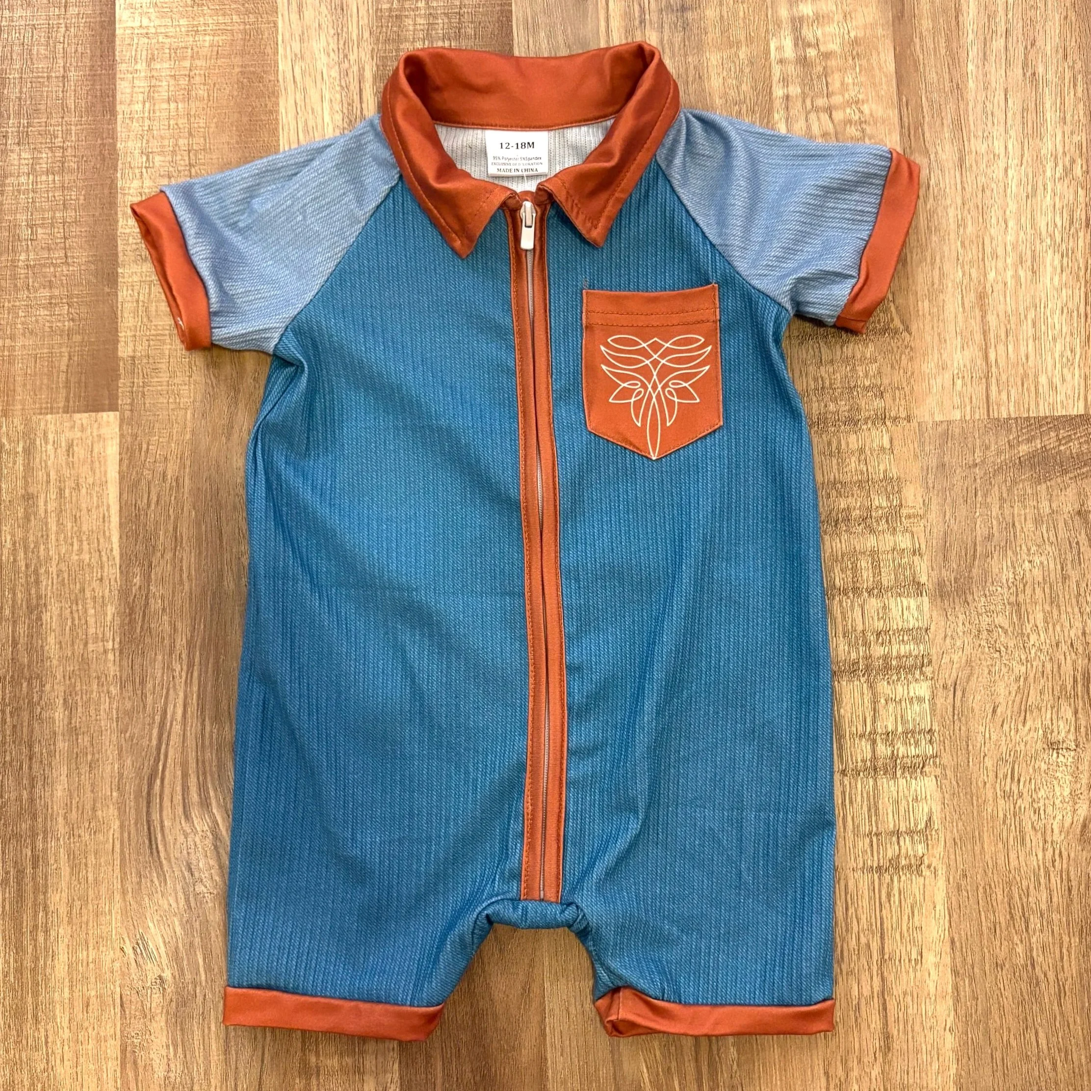 Blue Cowboy Romper