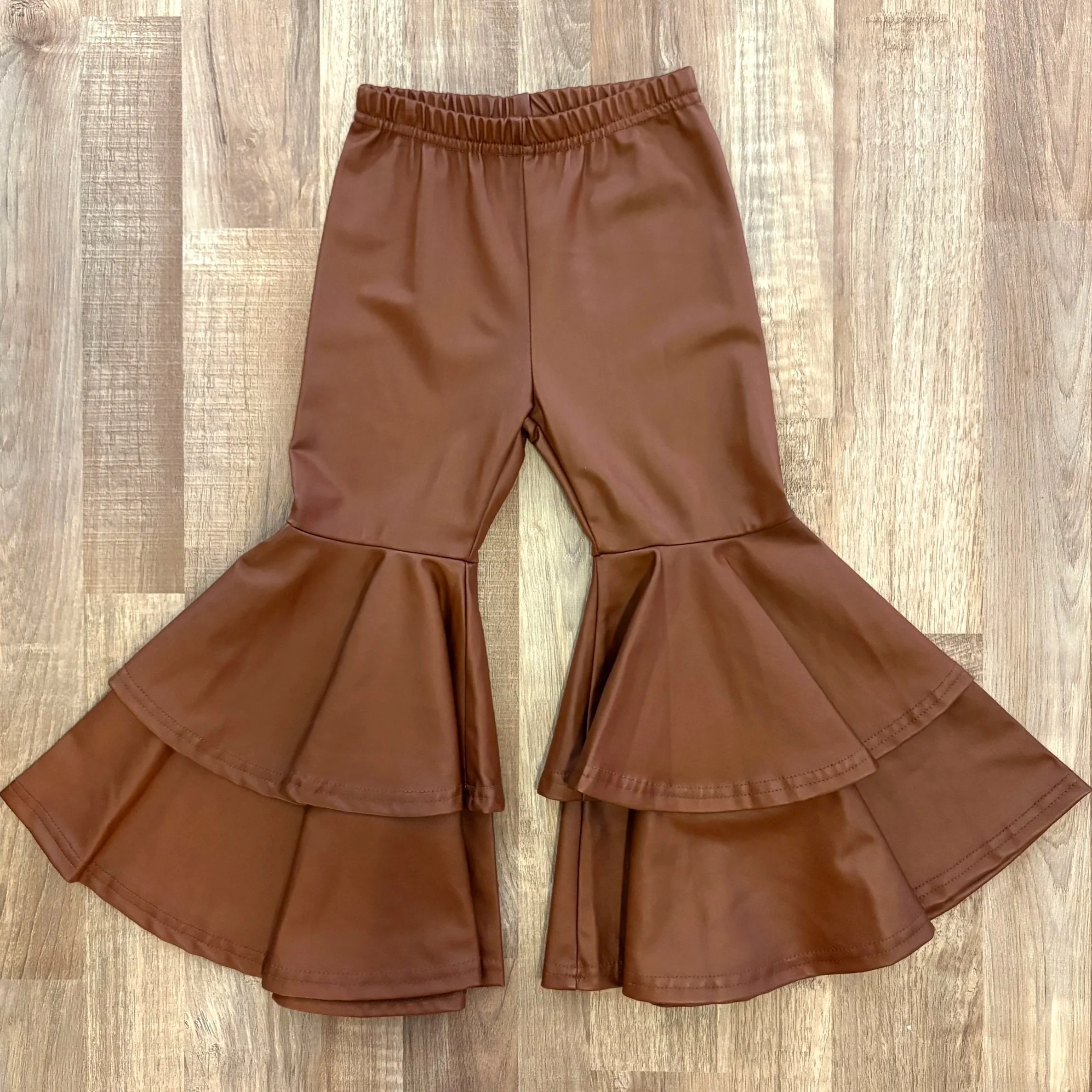 Chocolate Pleather Flares