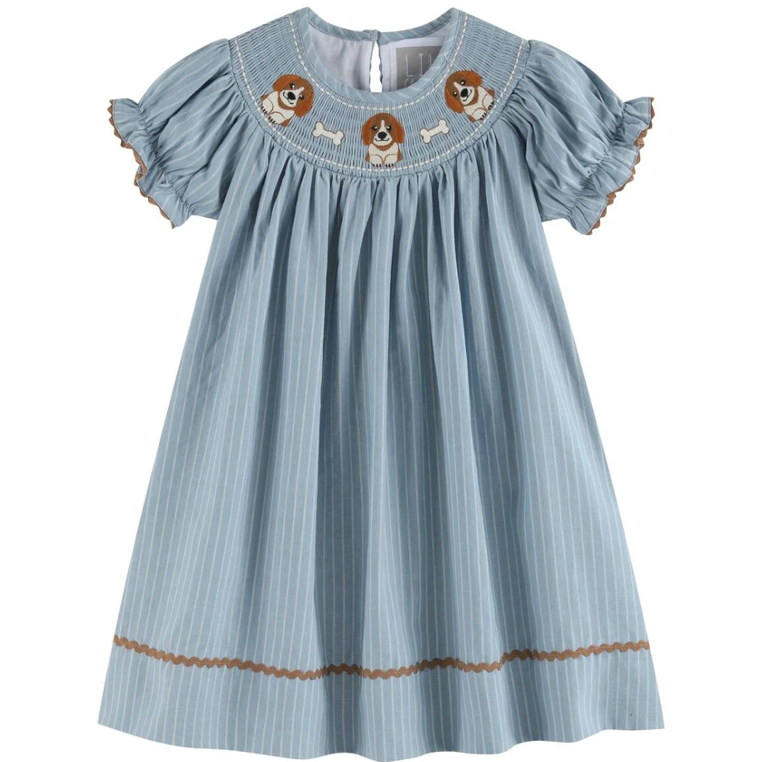 Puppy Smocked Dress