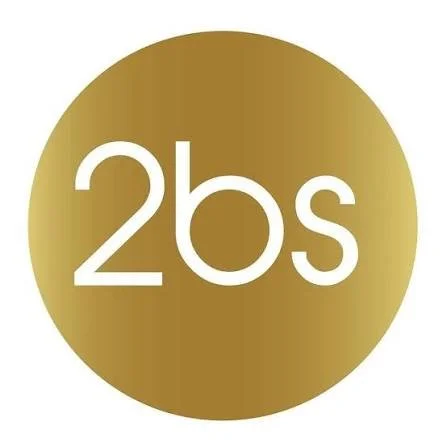 Gold circular badge with white text reading '2b s'.