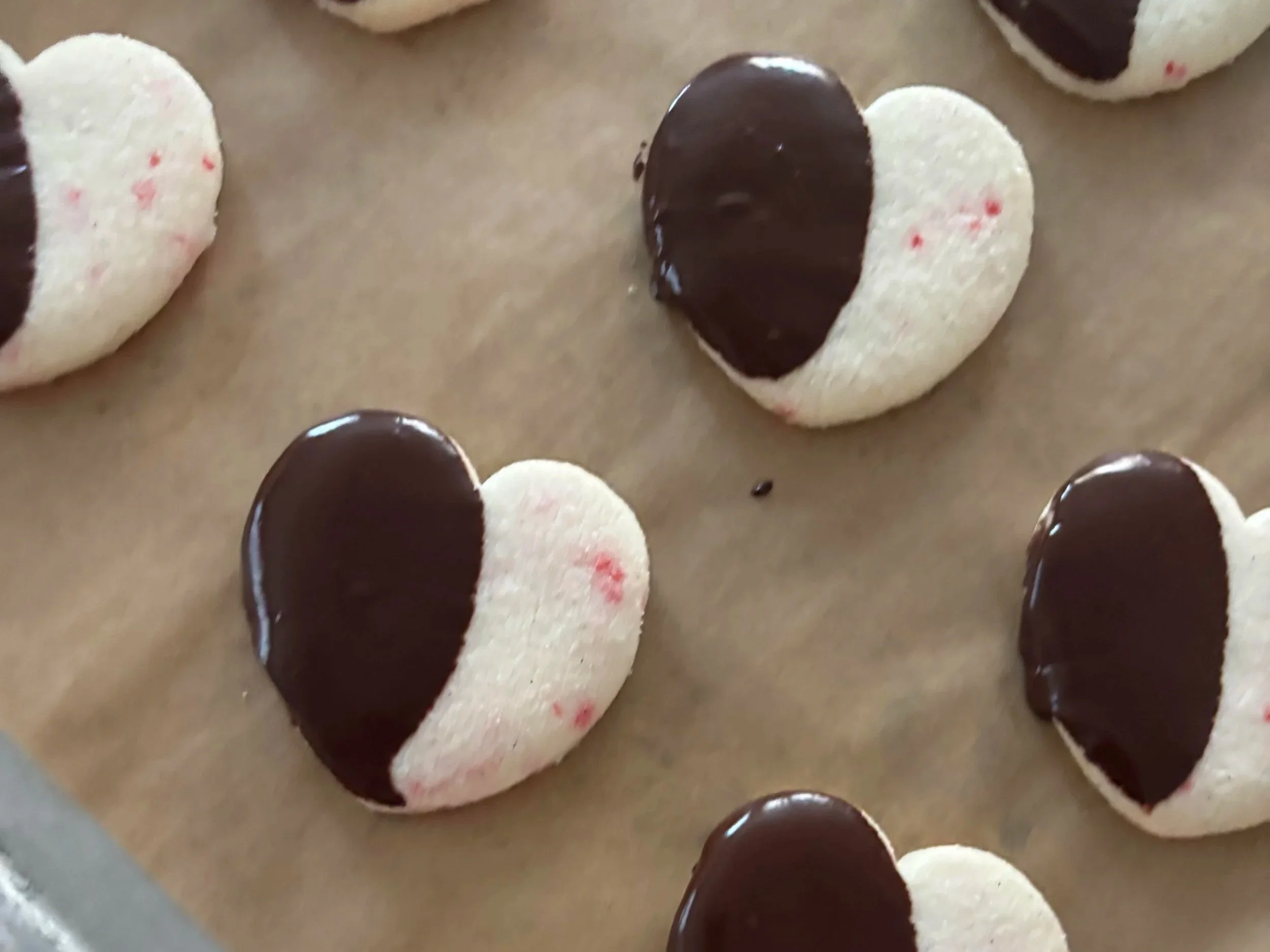 Chocolate Dipped Sprinkle Shortbread
