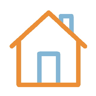 Outline home icon with 3D roll animation on hover for navigation UI