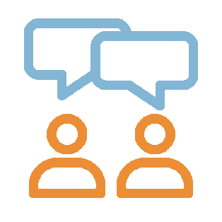 Outline icon symbolizing a consultation or conversation session