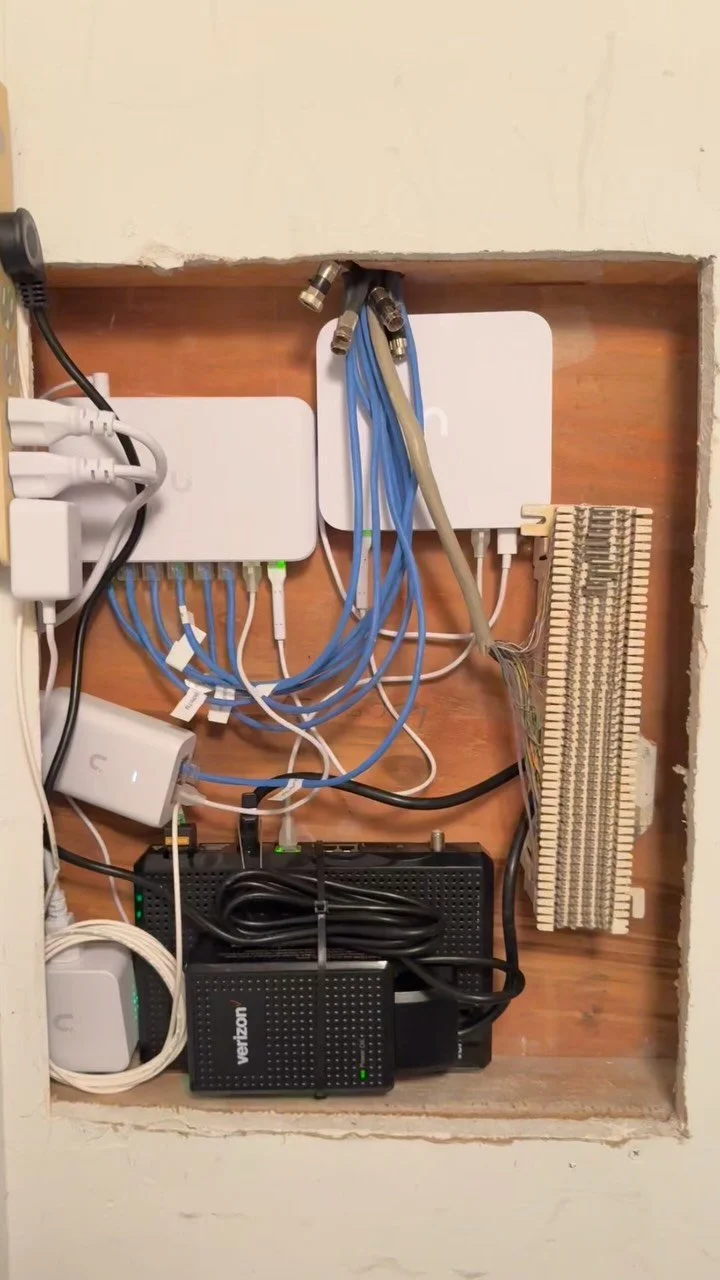 Setup UniFi home network an apartment in lower west side, converting existing CAT 5e phone lines into Ethernet with U7 Pro access points.