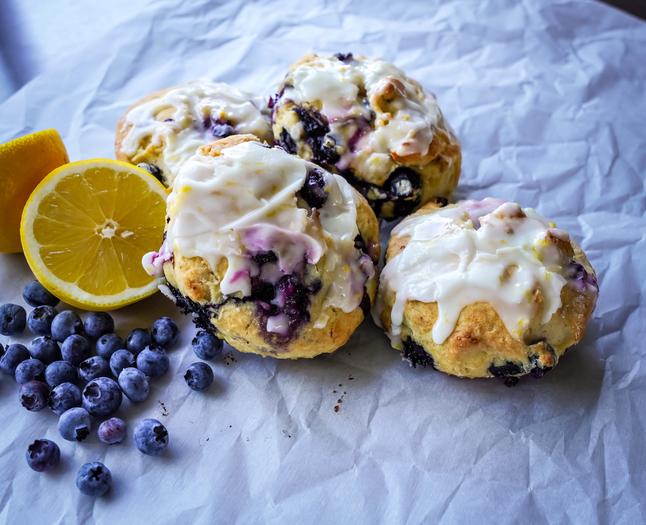 Blueberry Lemon Sourdough Scones