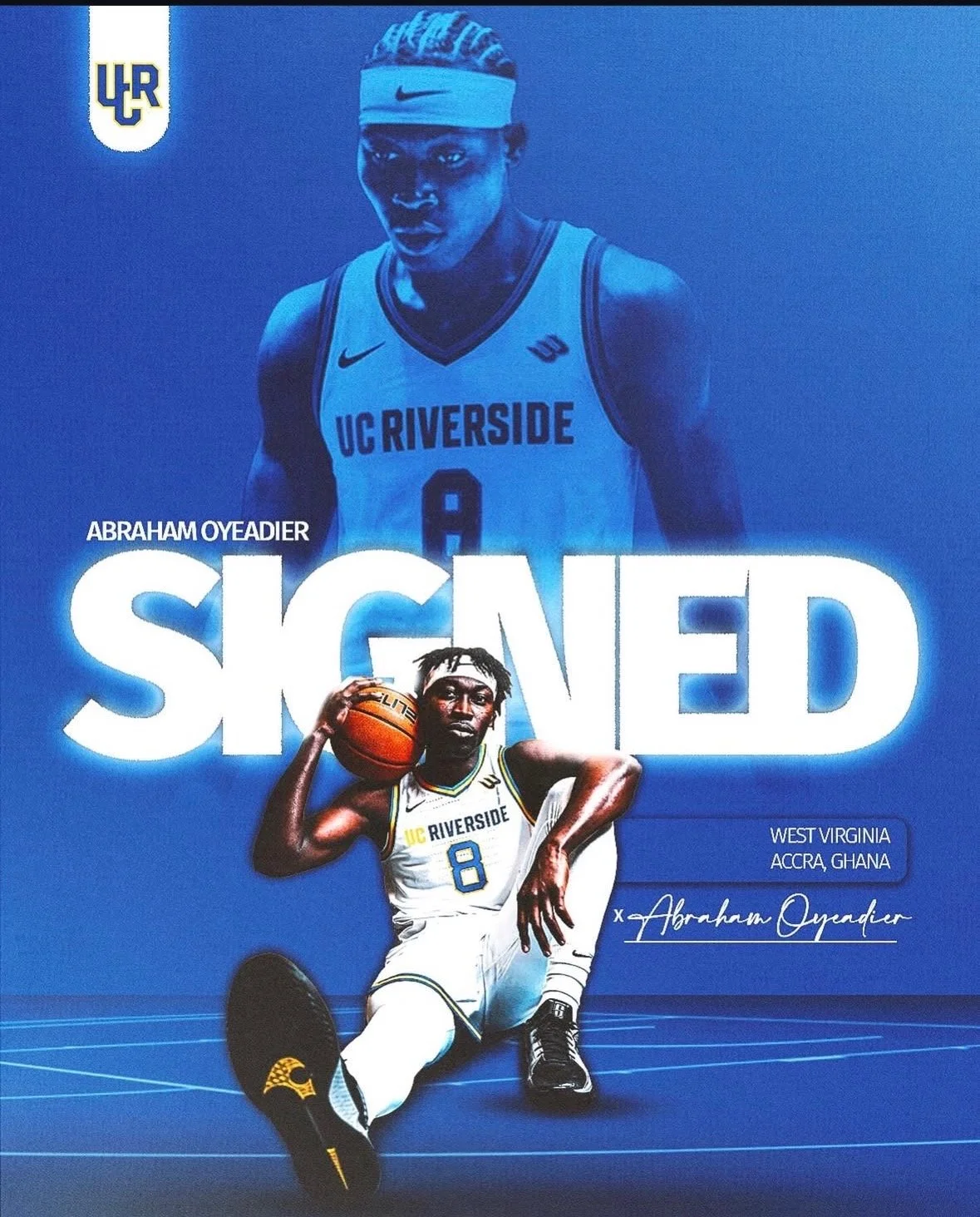 Abraham Oyeadier, 6'8 F at UC Riverside - Native of Ghana