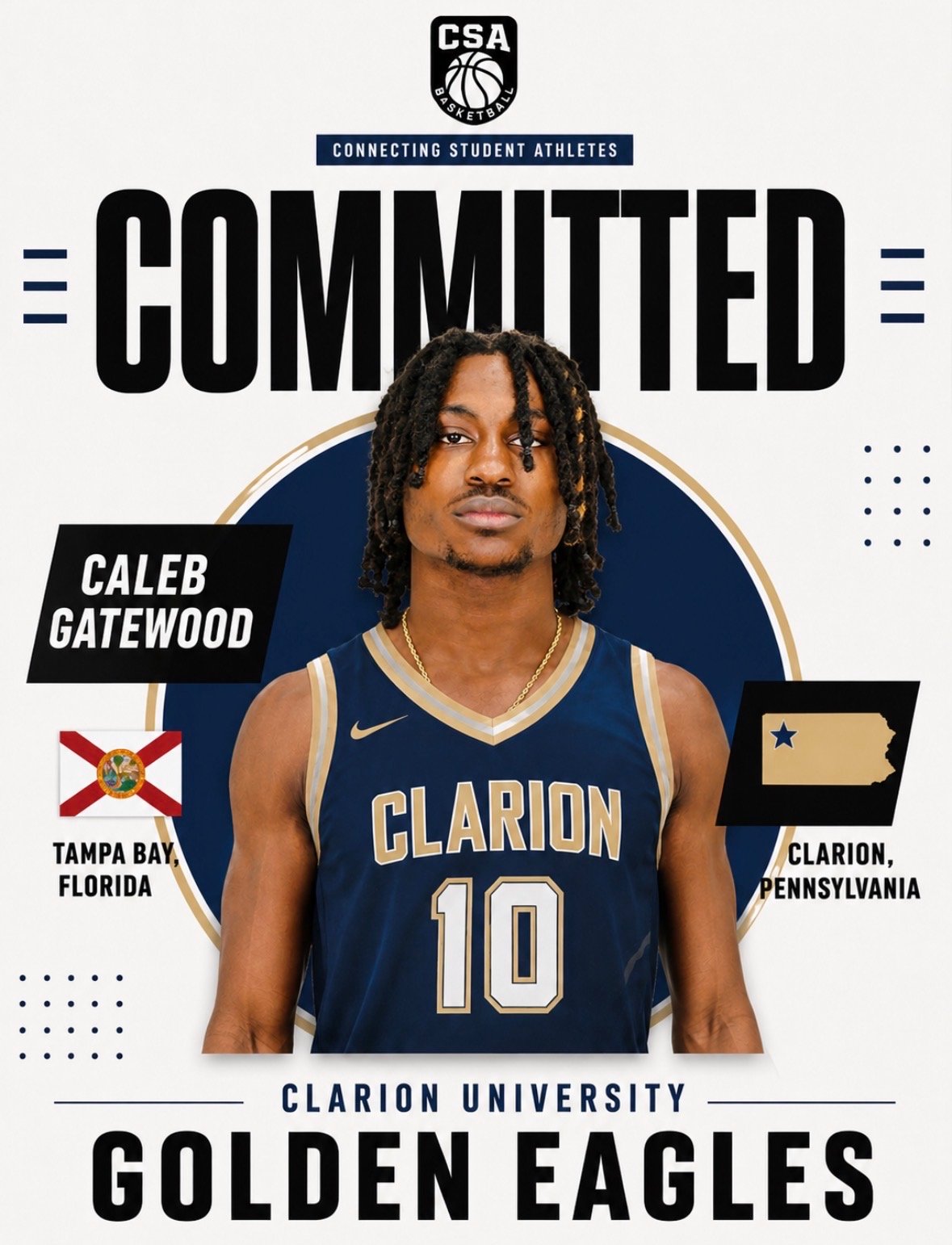 Caleb Gatewood 6'6 W/SF at Clarion University - Native of Florida