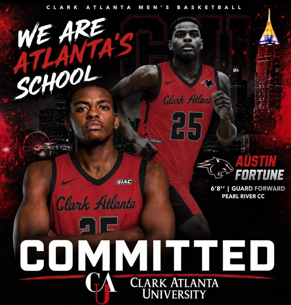 Austin Fortunw 6'8 F at D2 Clark Atlanta University - Native of Georgia