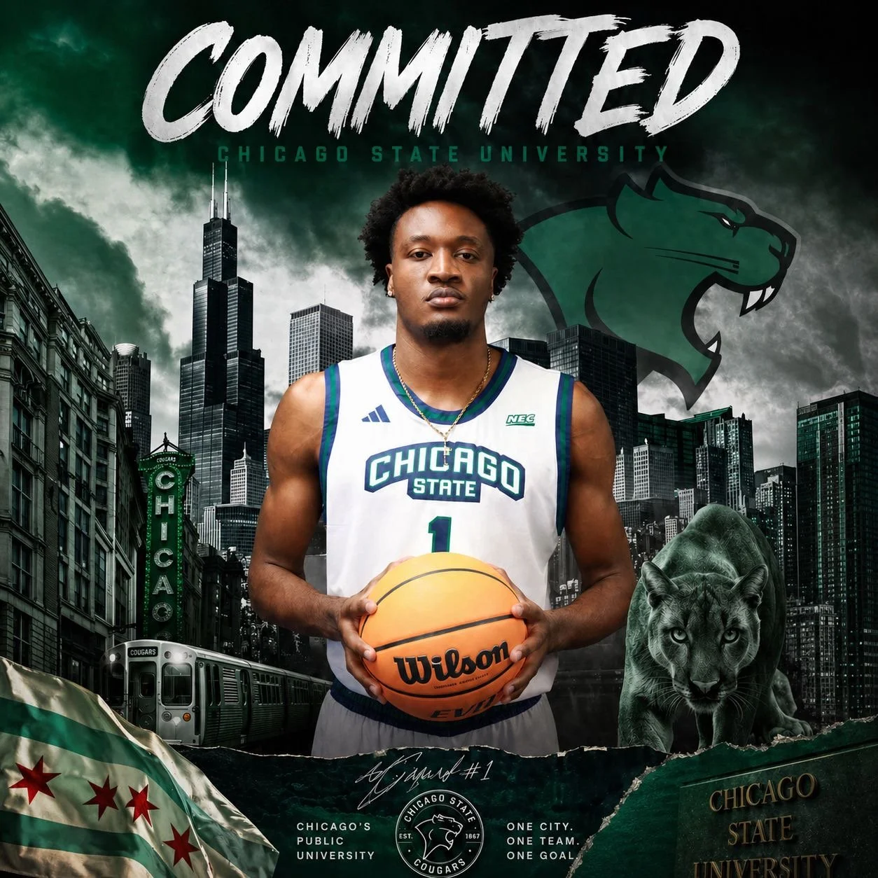 Lohan Stephane Djiya, 6'8 PF at D1 Chicago State - Native of Cameroon 