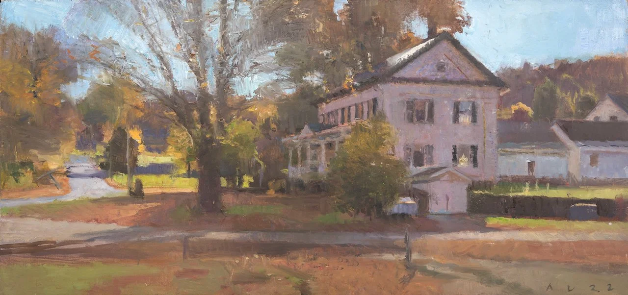 Bray Road II 2023 8.5" X 18" oil on panel
