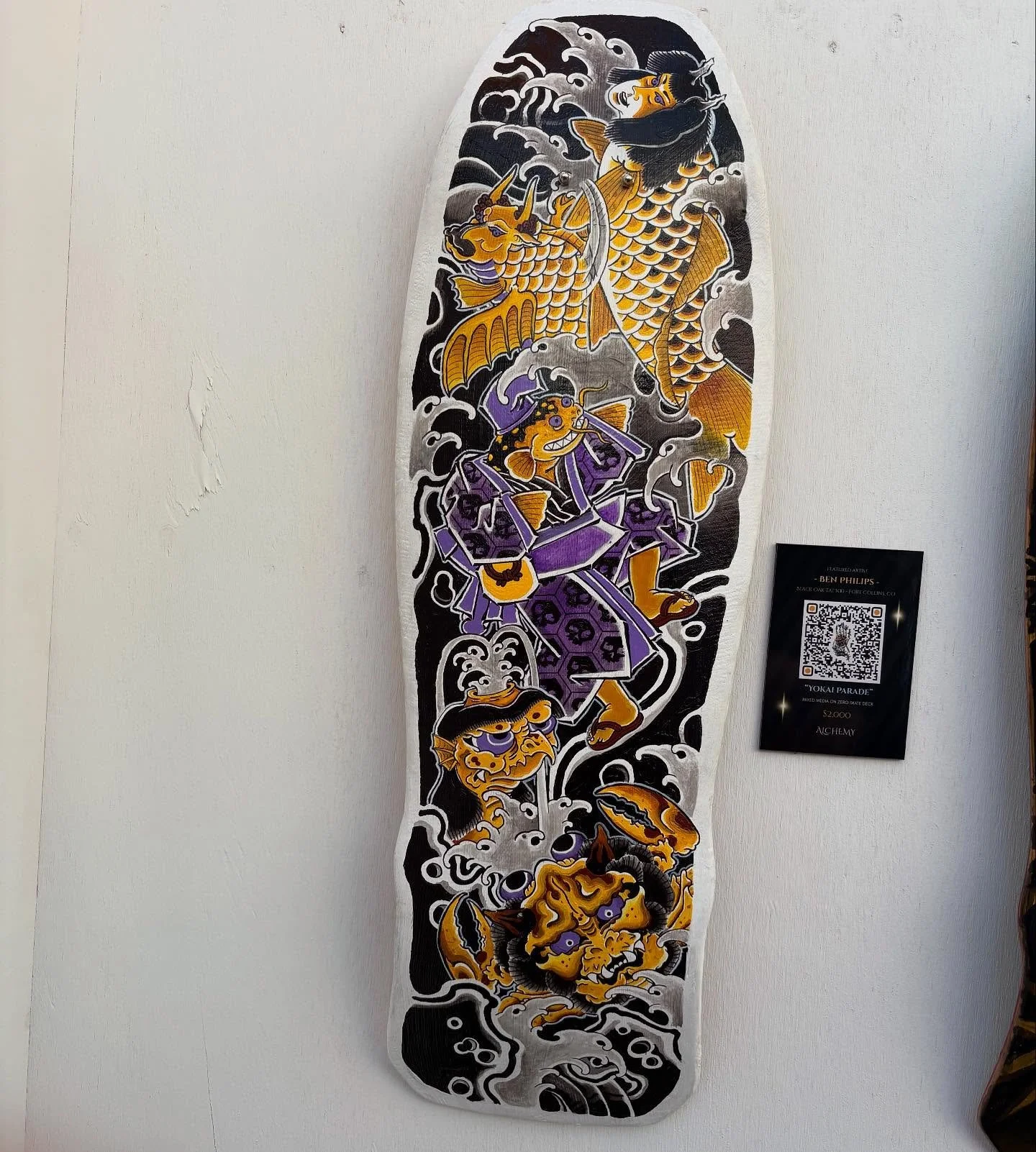 Skateboard I painted for @gurutattoo &amp; @zeroskateboards Alchemy show last weekend. Fun stuff, flattered to be a part of it with so many talented folks