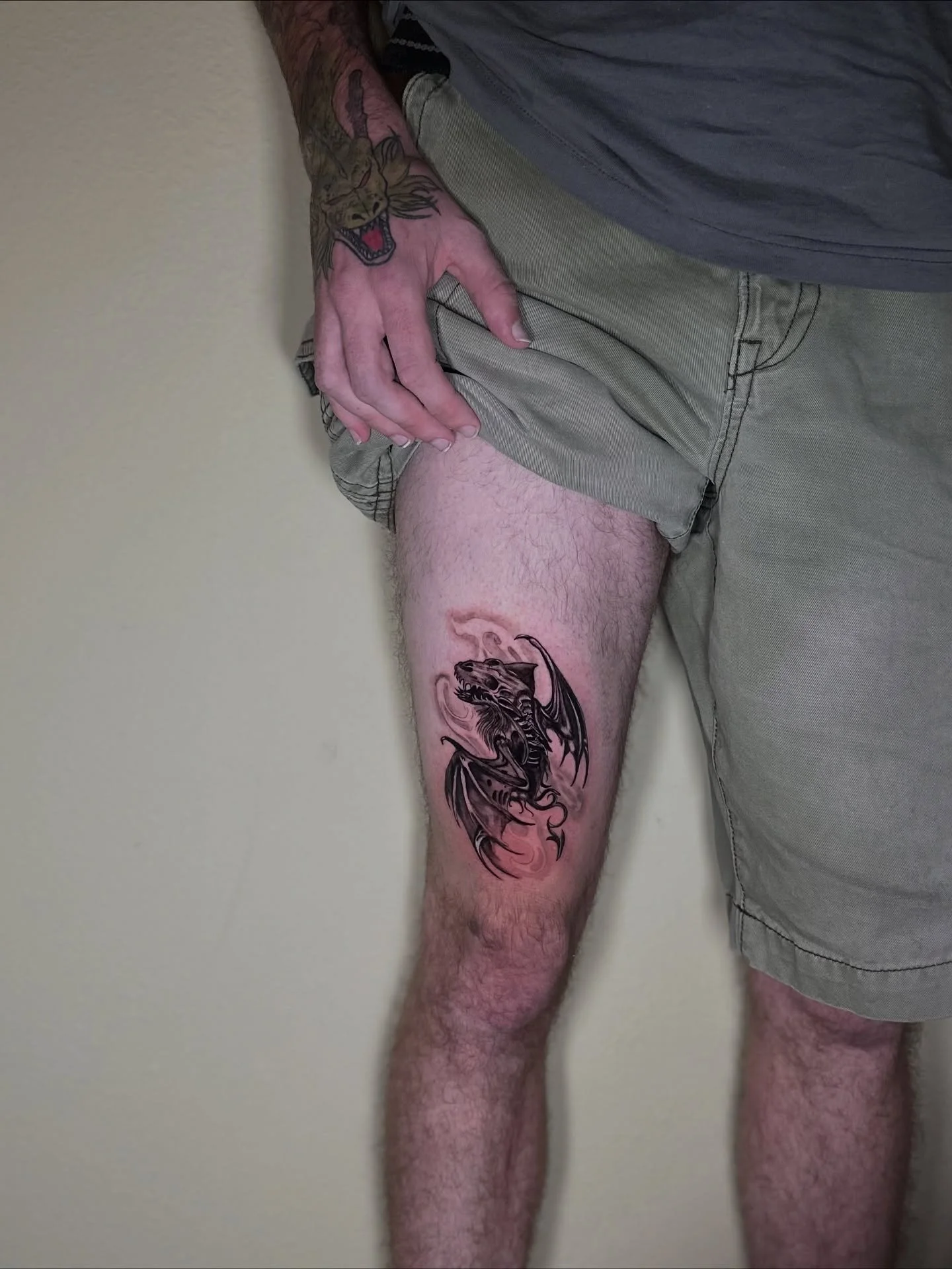 Big shoutout to my client for picking up one of my flash designs &mdash; always grateful for those who vibe with the same style of art. Loved how this one turned out!  #creepyflash #halloweentattoos #spookytattoos #darkarttattoo #flashdesign #flashsh