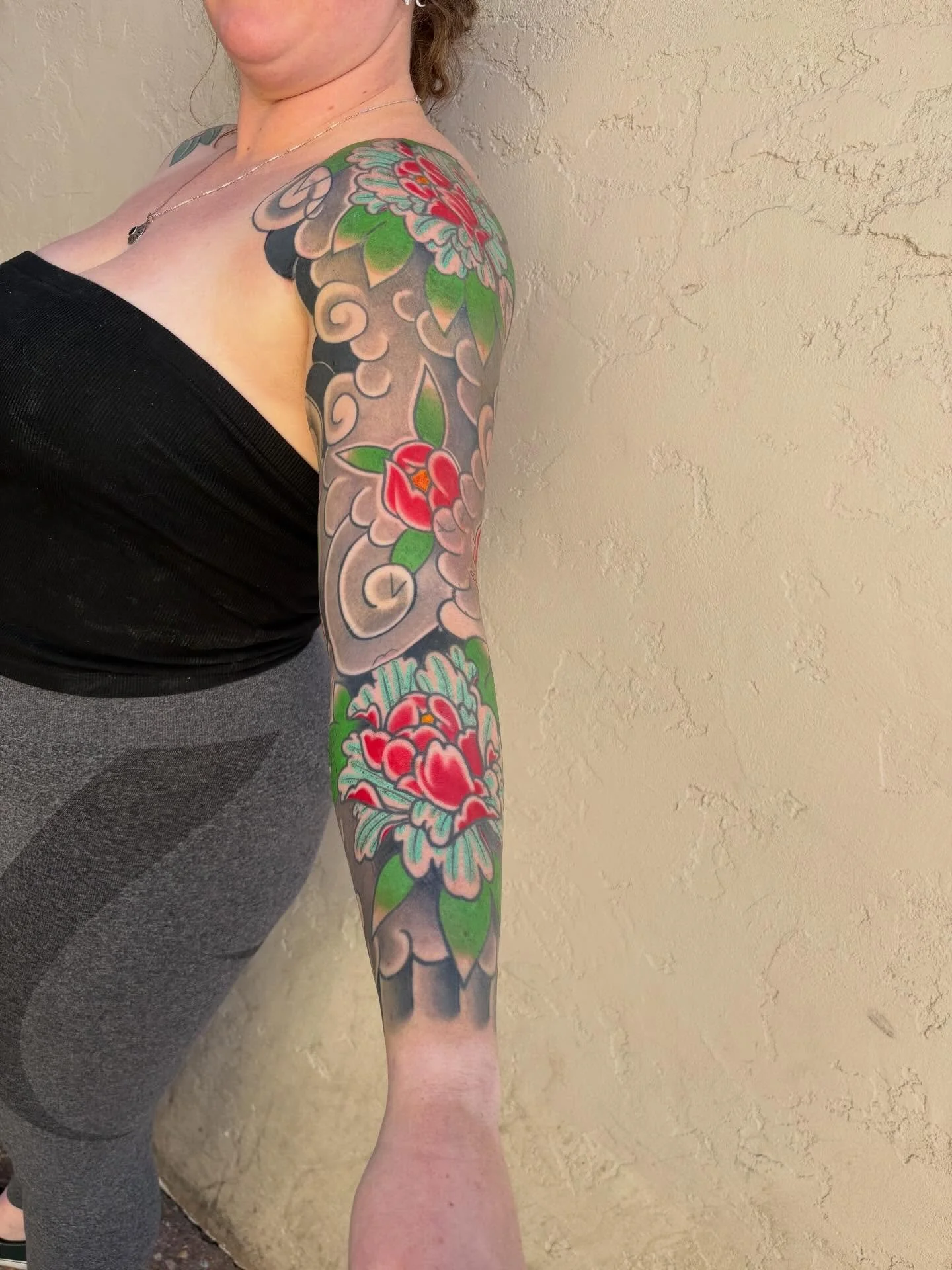 Finished peony sleeve for @potter_morgan 

Thank you so much Morgan for all of your trust, dedication and strength.

Made with love @black_oak_tattoo 

Would love to do more large projects, let&rsquo;s get after it! 

-mason.alexander.art@gmail.com-