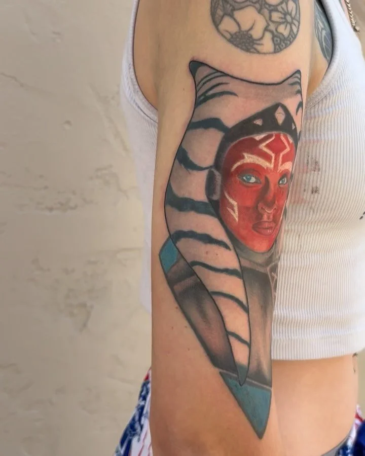 Thank you so much @dontreachforcass for this awesome Ashoka piece!

It was wonderful to see you again ✌🏼🙏🏼

Made @black_oak_tattoo 

please email for inquiry. Very limited space in July✌🏼 

Thanks y&rsquo;all!!