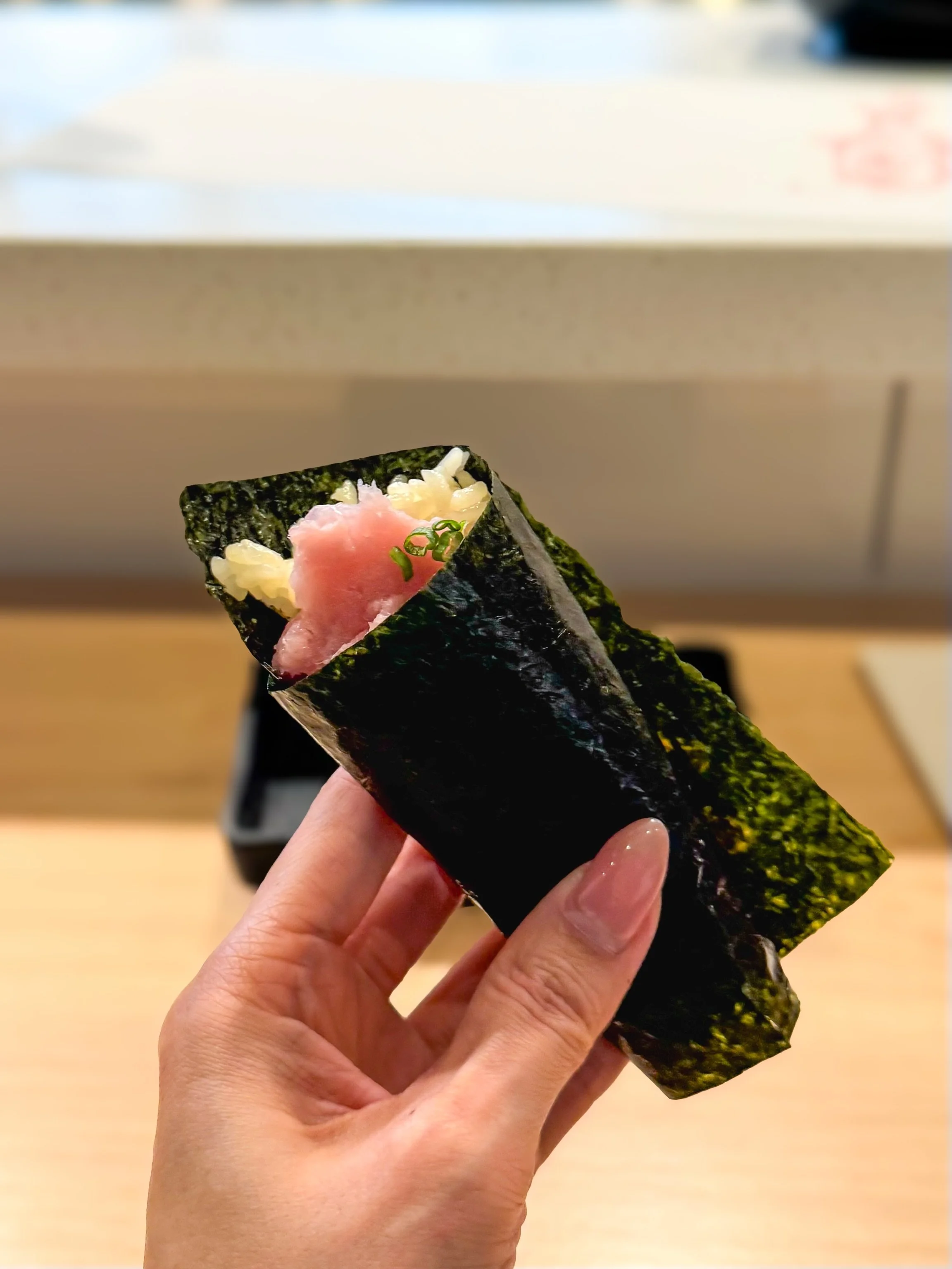The OG Fatty Tuna temaki 

Want to get to know our fish and try dry aged fish in its purest form? Choose any of our OG rolls. Feeling fun and craving layered flavors look to our &agrave; la carte menu! 

#dryagedfish #temaki #handrollsushi #handrollb