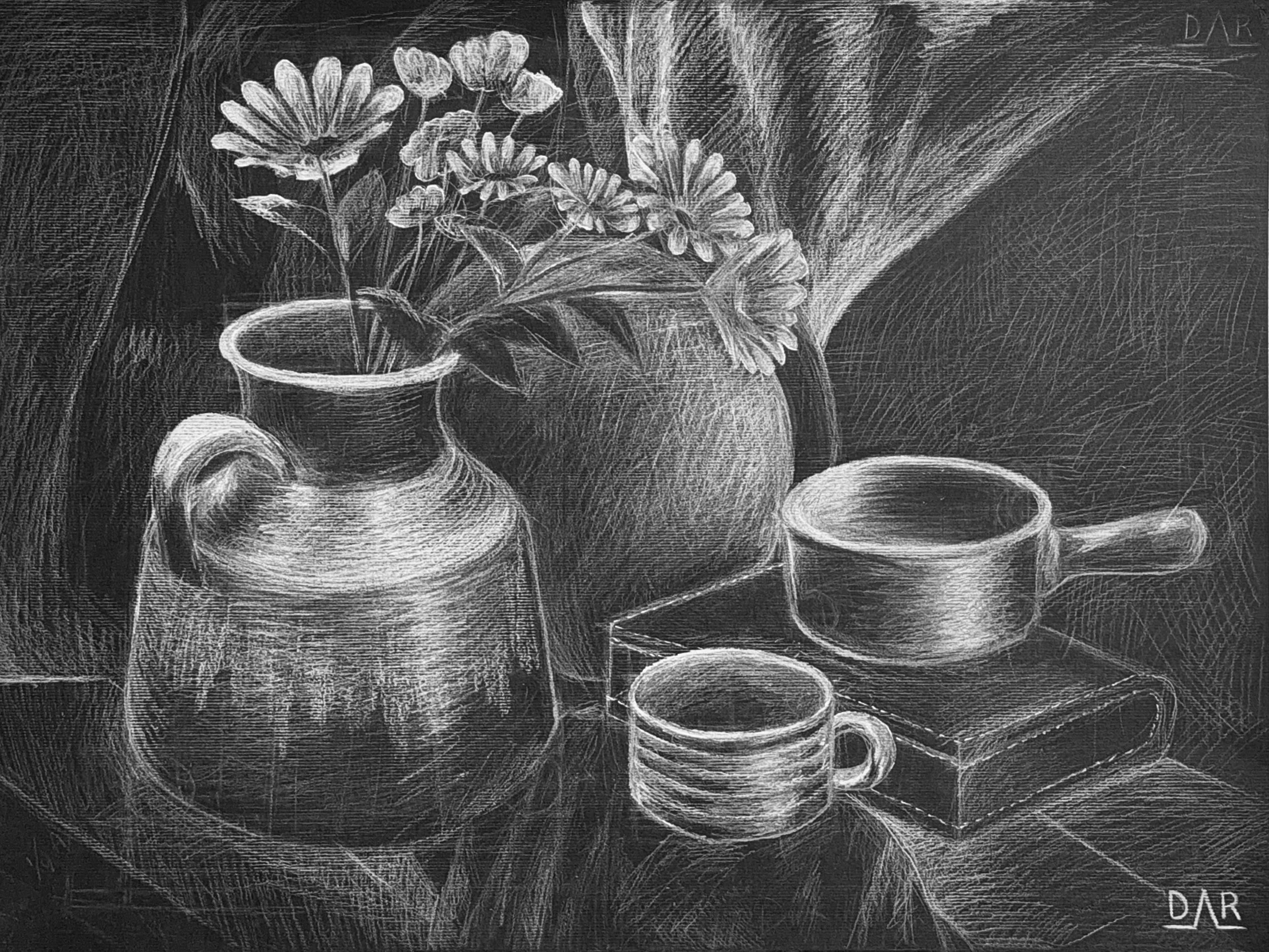 Still Life, 2026. Graphite on paper, 17.5x23" (44.4x58.4 cm). Palette Art Studio (Cheshire, CT)