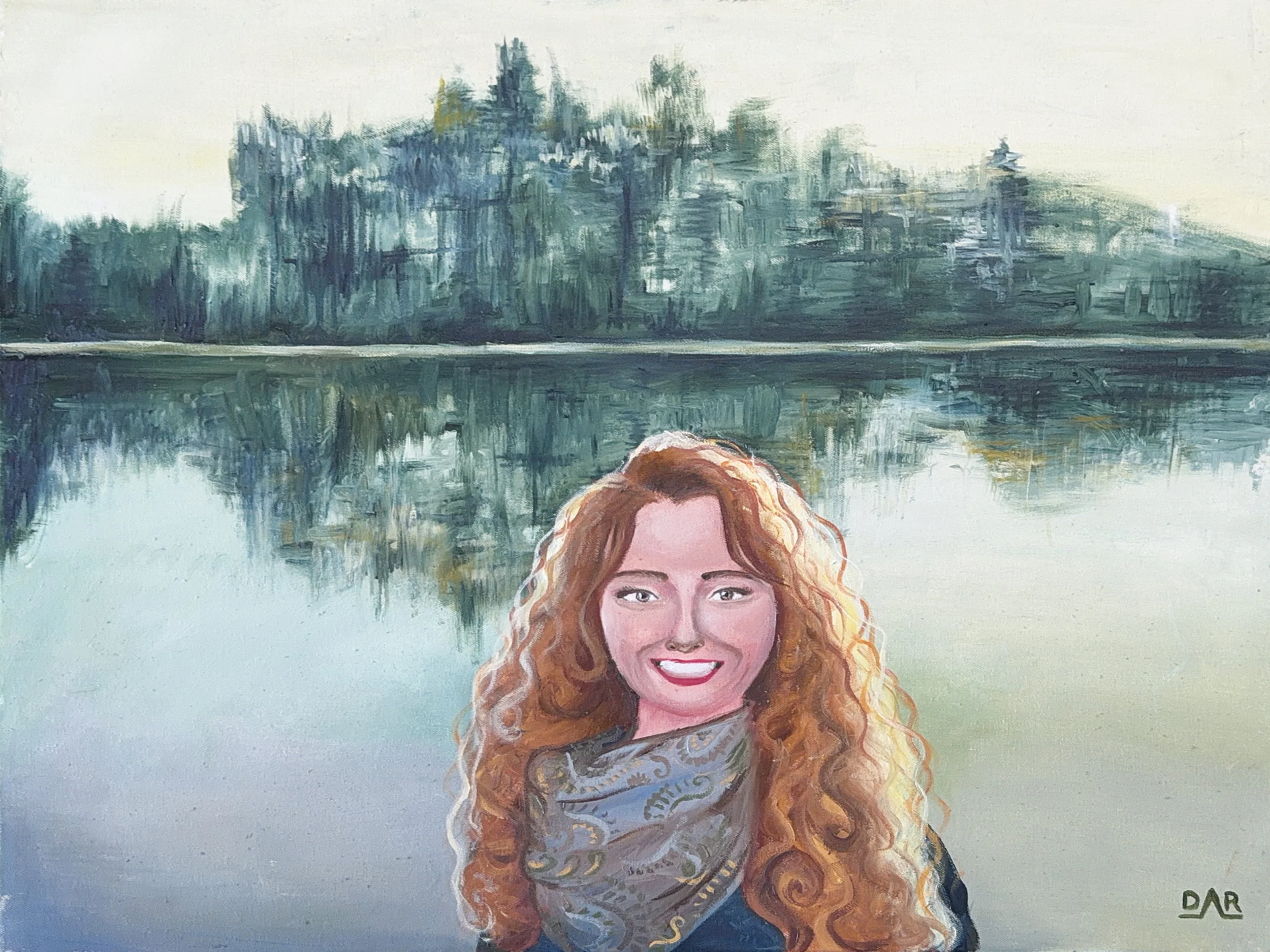 Girl in the Woods, 2026. Oil on canvas, 24x30" (60.9x76.2 cm). Palette Art Studio (Cheshire, CT)