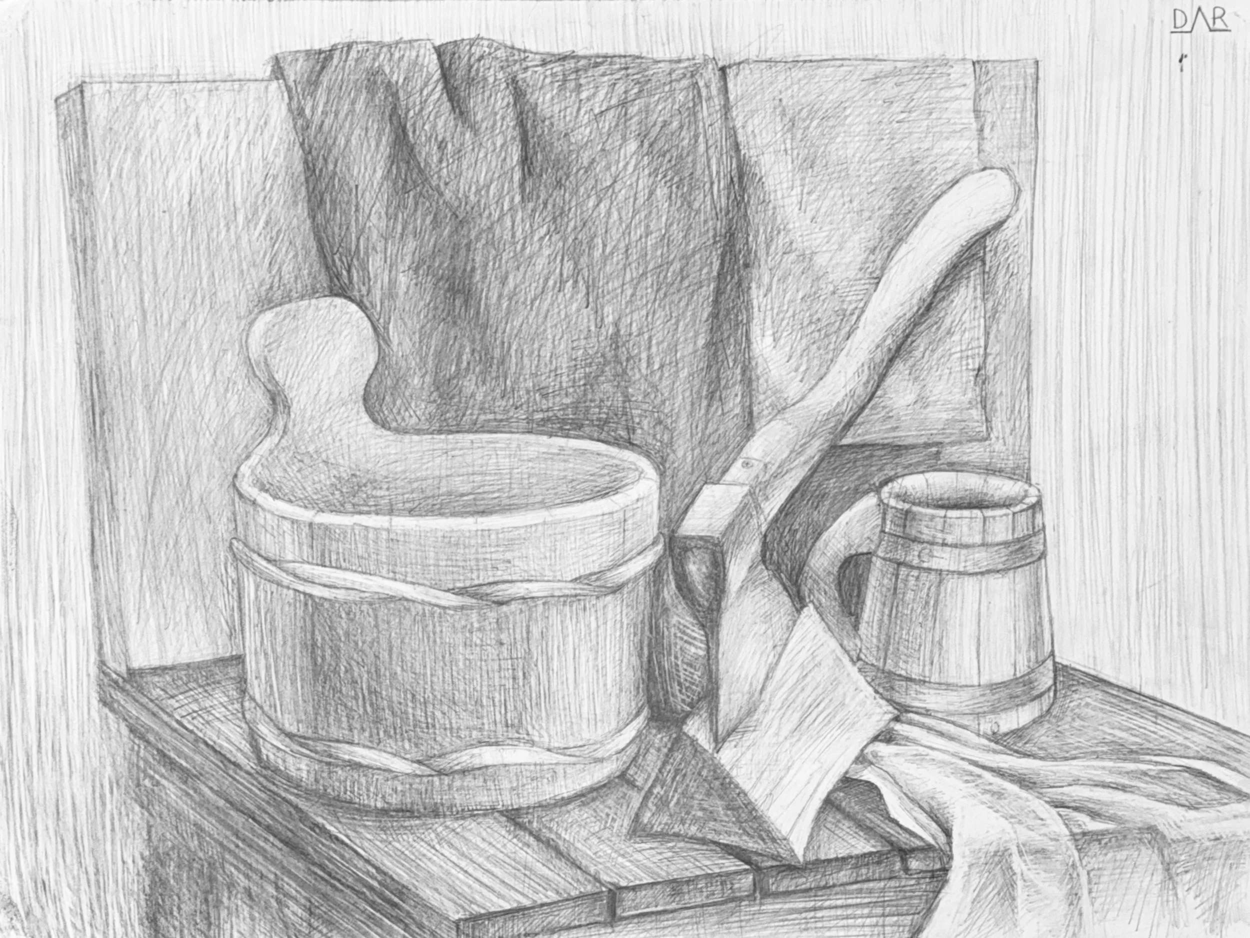 Still Life, 2025. Graphite on paper, 12x18" 17.5x23" (44.4x58.4 cm). Palette Art Studio (Cheshire, CT)