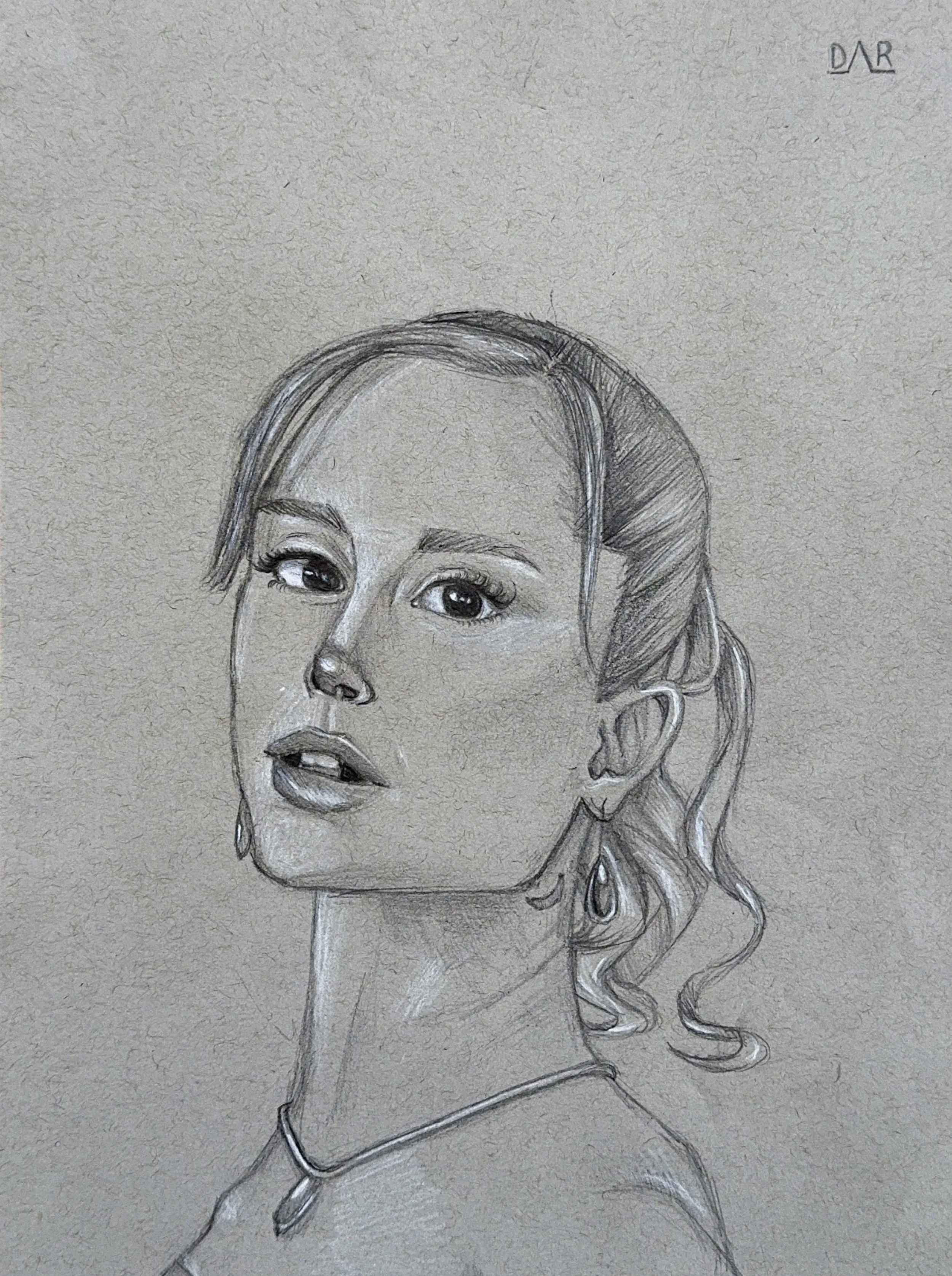 Ariana Grande, 2024. Graphite on paper, 12x9" (30.5x22.8 cm). Lyme Academy of Fine Arts (Old Lyme, CT)