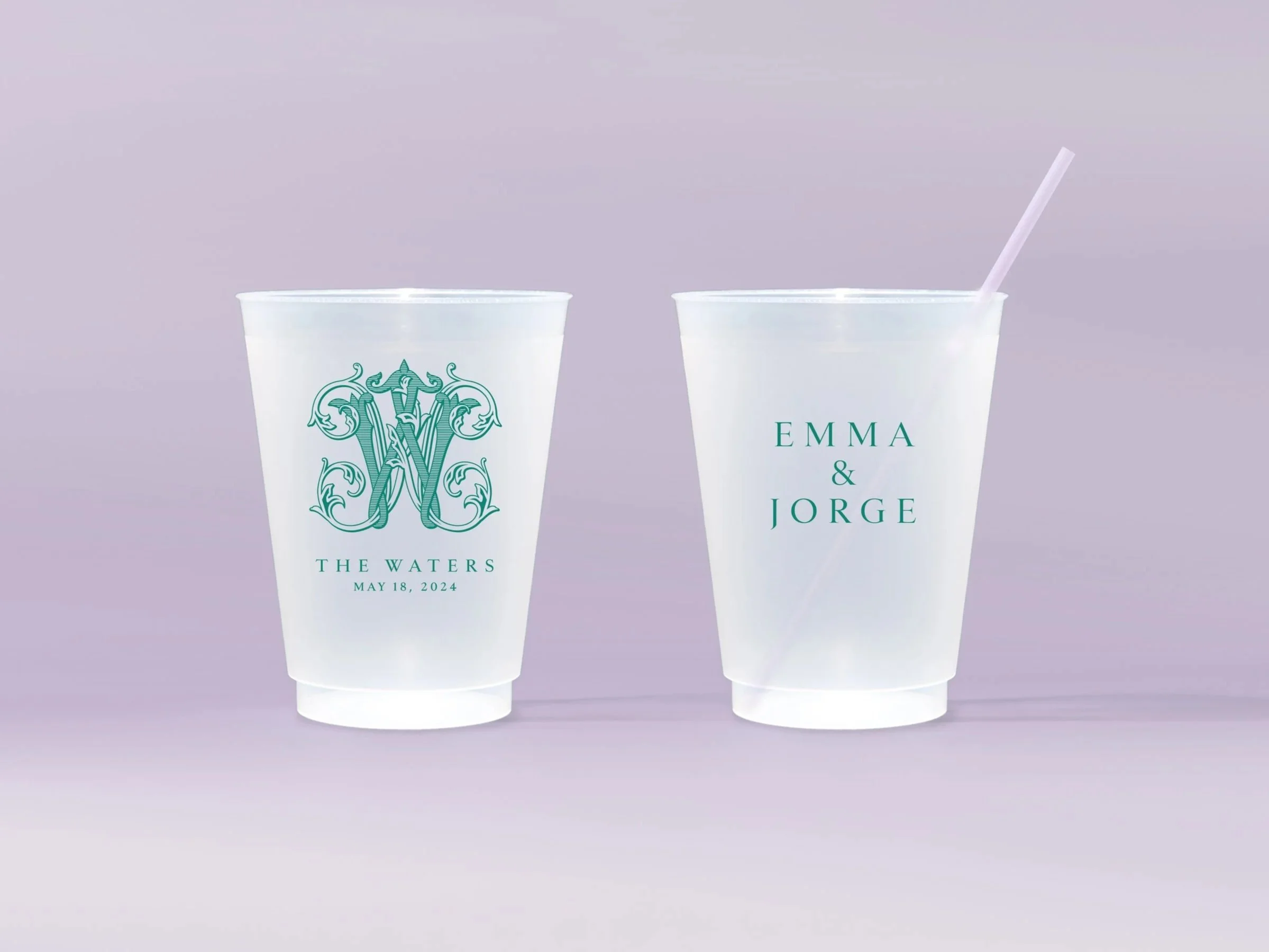 16oz Frost-Flex Shatterproof cups with Teal Ink