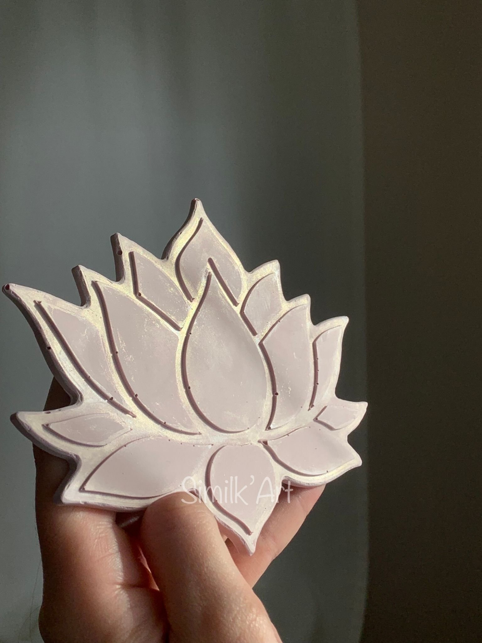 Pink Lotus shaped coaster