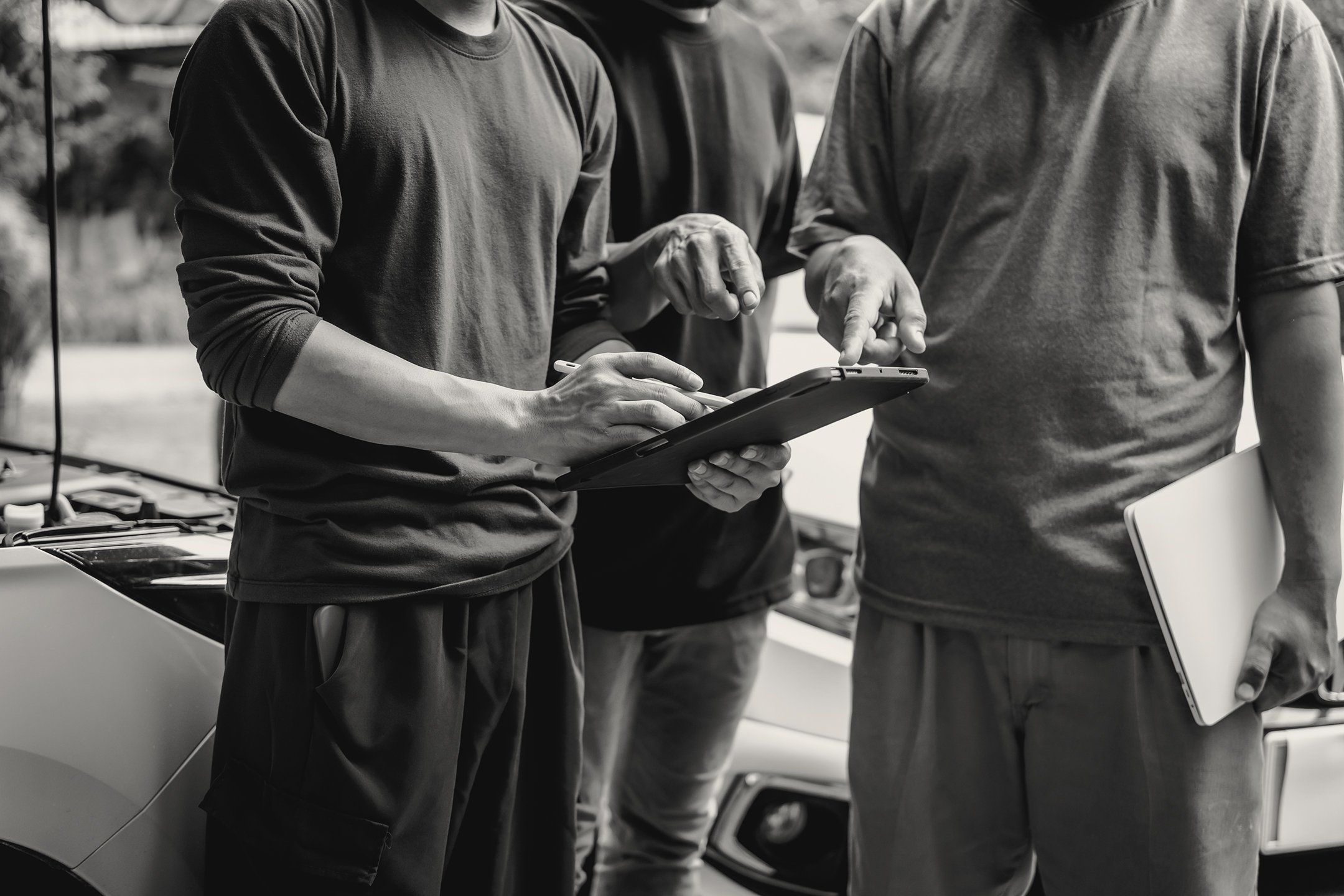 Public Adjuster speaking with clients gained from lead generation.