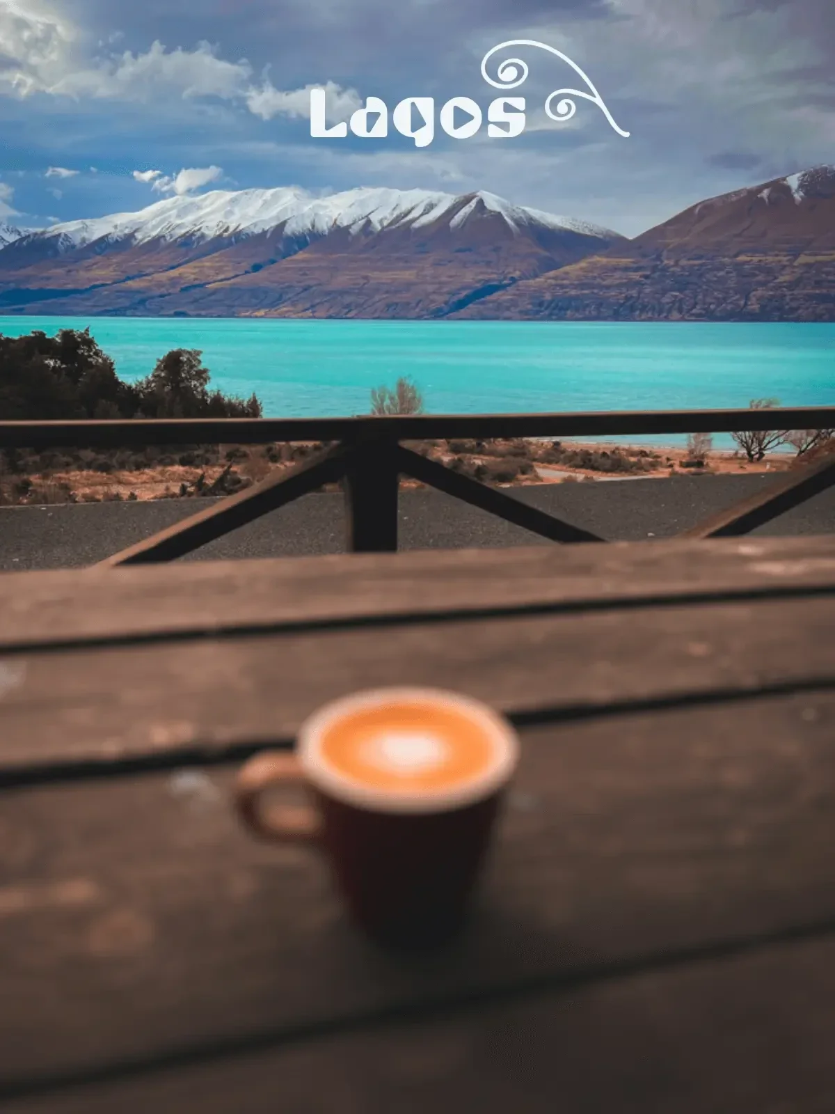 paradas de cafe con vistas a los lagos y los alpes de Nueva Zelanda