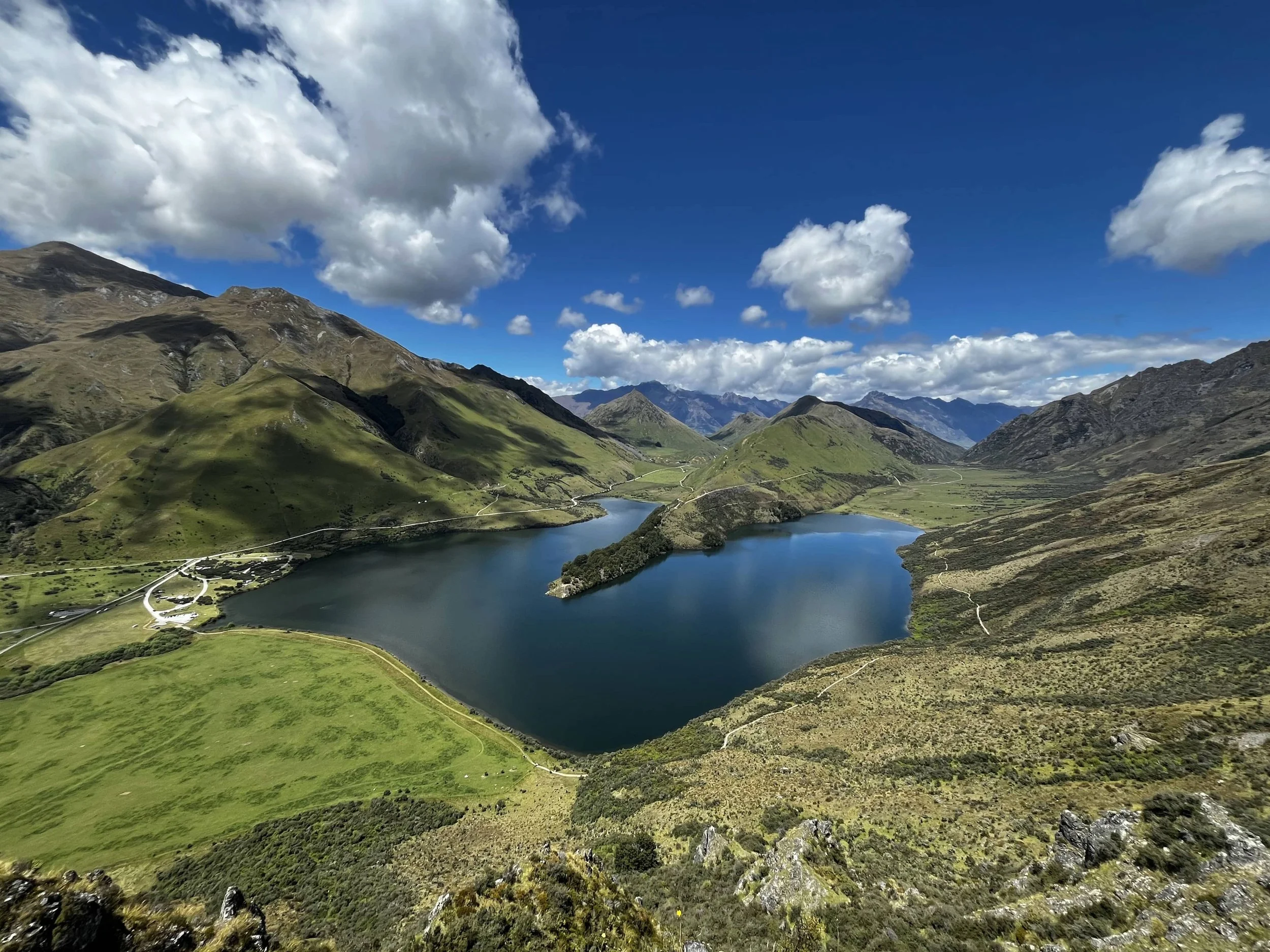 Vistas a Moke Lake desde mirador
