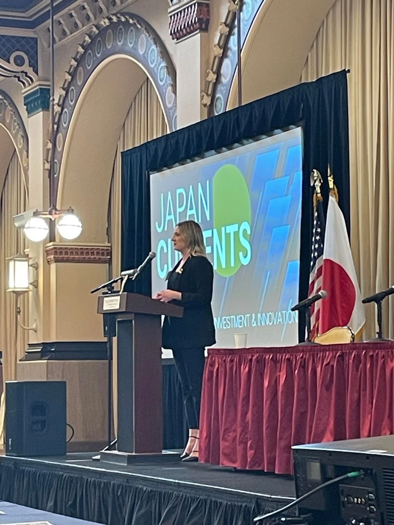 Lydia Chastain, giving a presentation at JASI Currents Symposium (Japan American Society of Indiana)