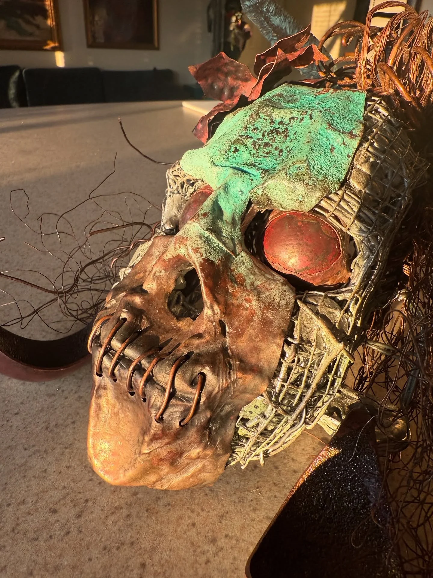 Where my heads been lately&hellip; trying to evolve my style. Blend my wire working with some metal smithing. Learned some forming, chasing and repousse, and how to torch fire enamel. Come check this one out during the 2025 Austin Studio Tour in Nove