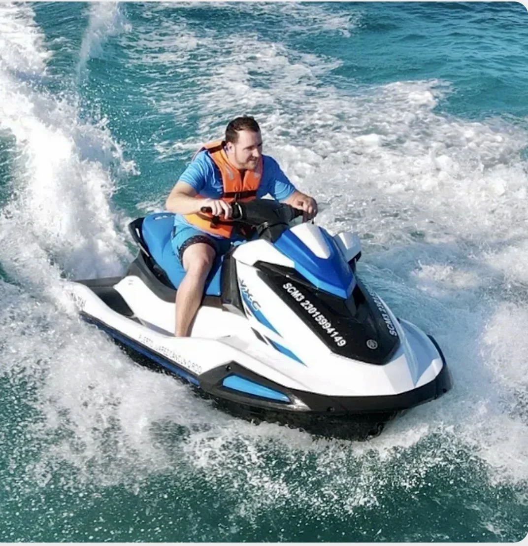 John Ruscik of Greenville on a jet ski