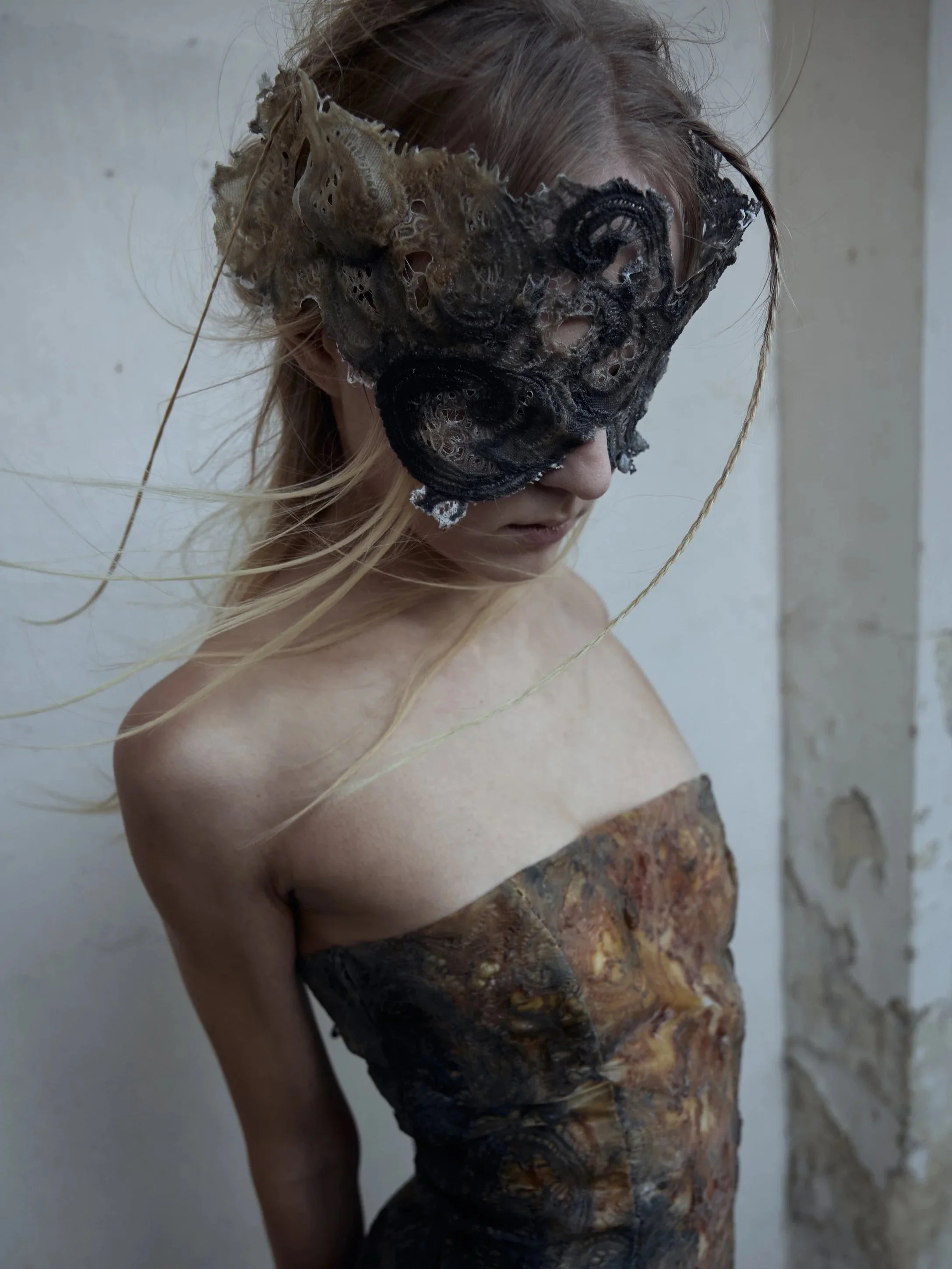 Hand-dyed Lace Latex Mask (Made-to-order)