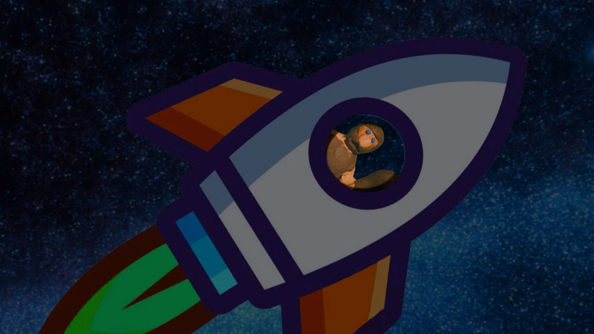Cartoon rocket ship