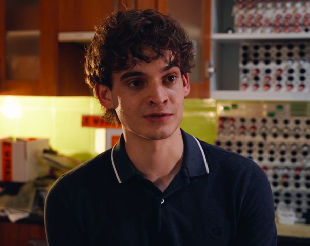 A male teenager in a laboratory