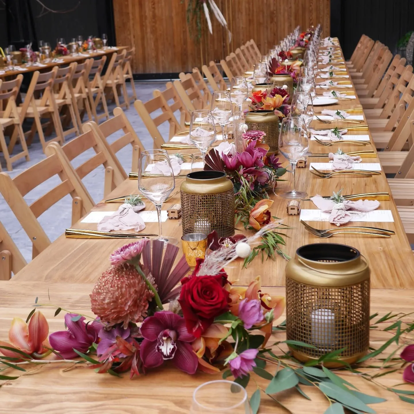 Rich warm tones and the gold mesh lanterns 🔥