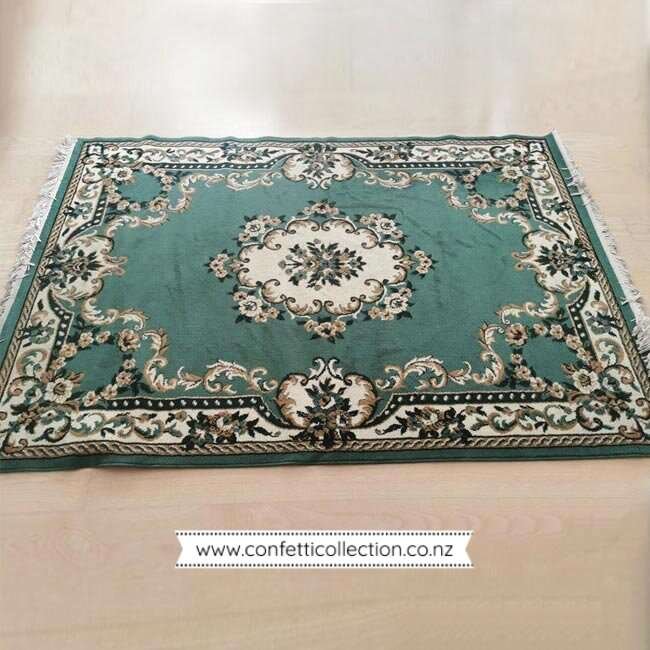 green-persian-turkish-rug-hire-event-wedding-whangarei