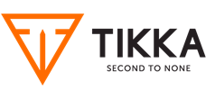 TIKKA Second to None logo with a stylized orange triangle design and black text