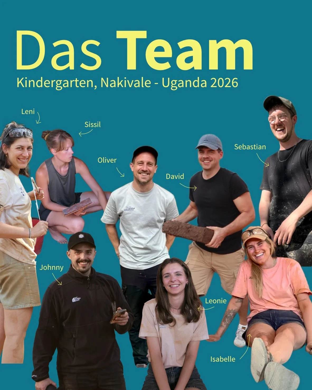Das sind wir! 
Als Team von socialarchitecture e.V. werden Leni, Sissil, Oliver, David, Sebastian, Leoni, Isabelle und Johnny f&uuml;r den Start der ersten Bauphase vor Ort sein.

Success Roots ist unsere lokale Partnerorganisation in Nakivale. Sie e